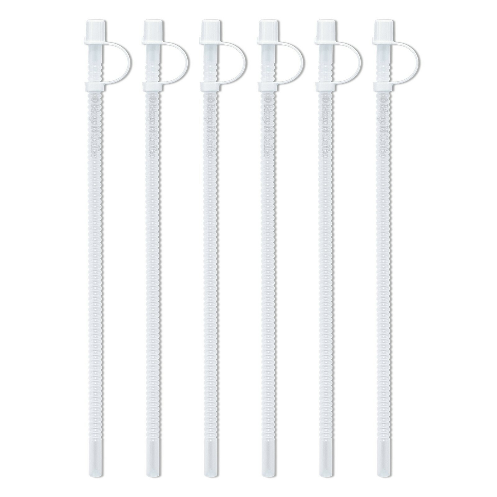 15″ Straws for insulated mugs (6 ct.) w/ Caps | Flexible and Reusable