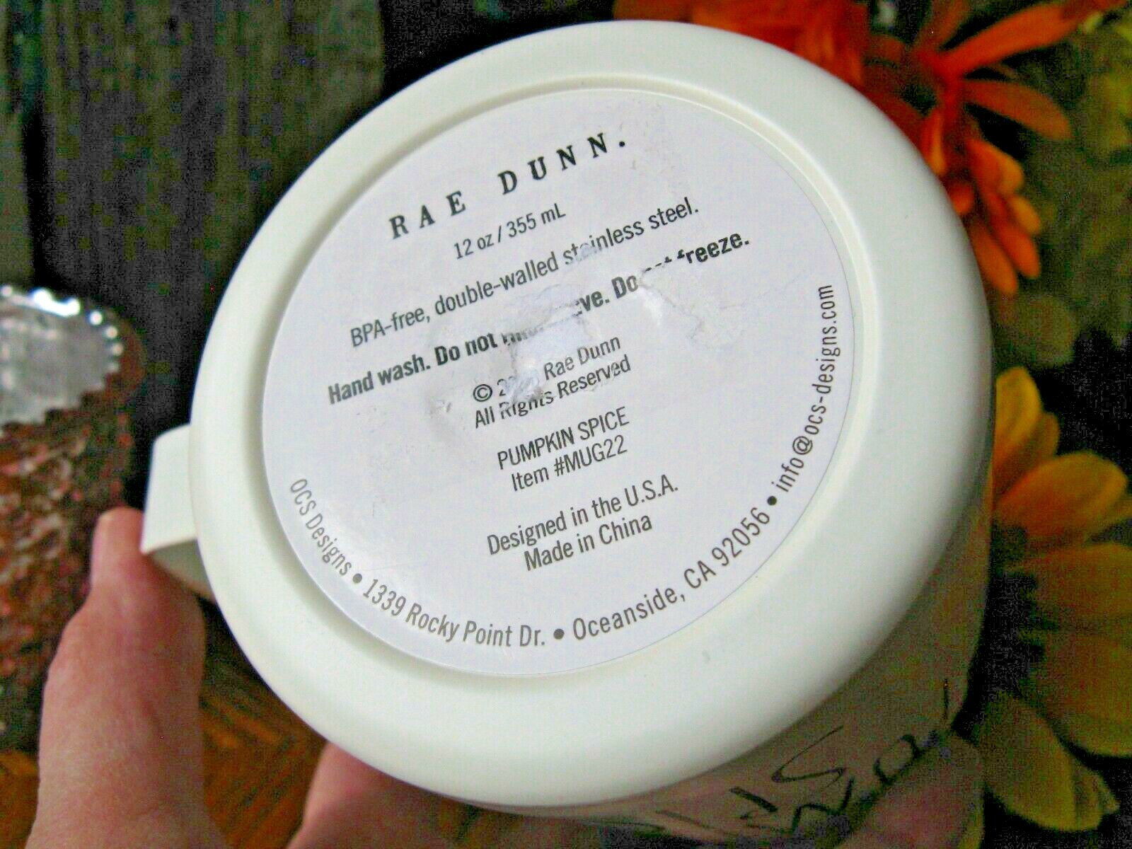 New Rae Dunn Autumn Fall Halloween PUMPKIN SPICE Metal Coffee Mug Cup 12oz