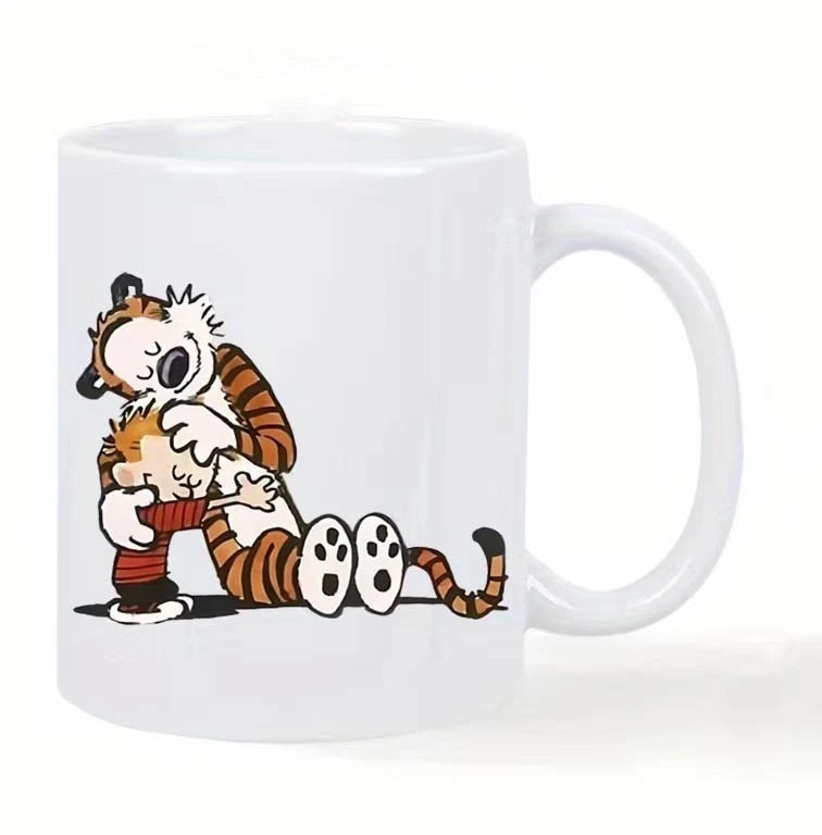 Calvin and Hobbes Classic Comic Strip Ceramic Mug, Cartoon Character Cup 11oz FR