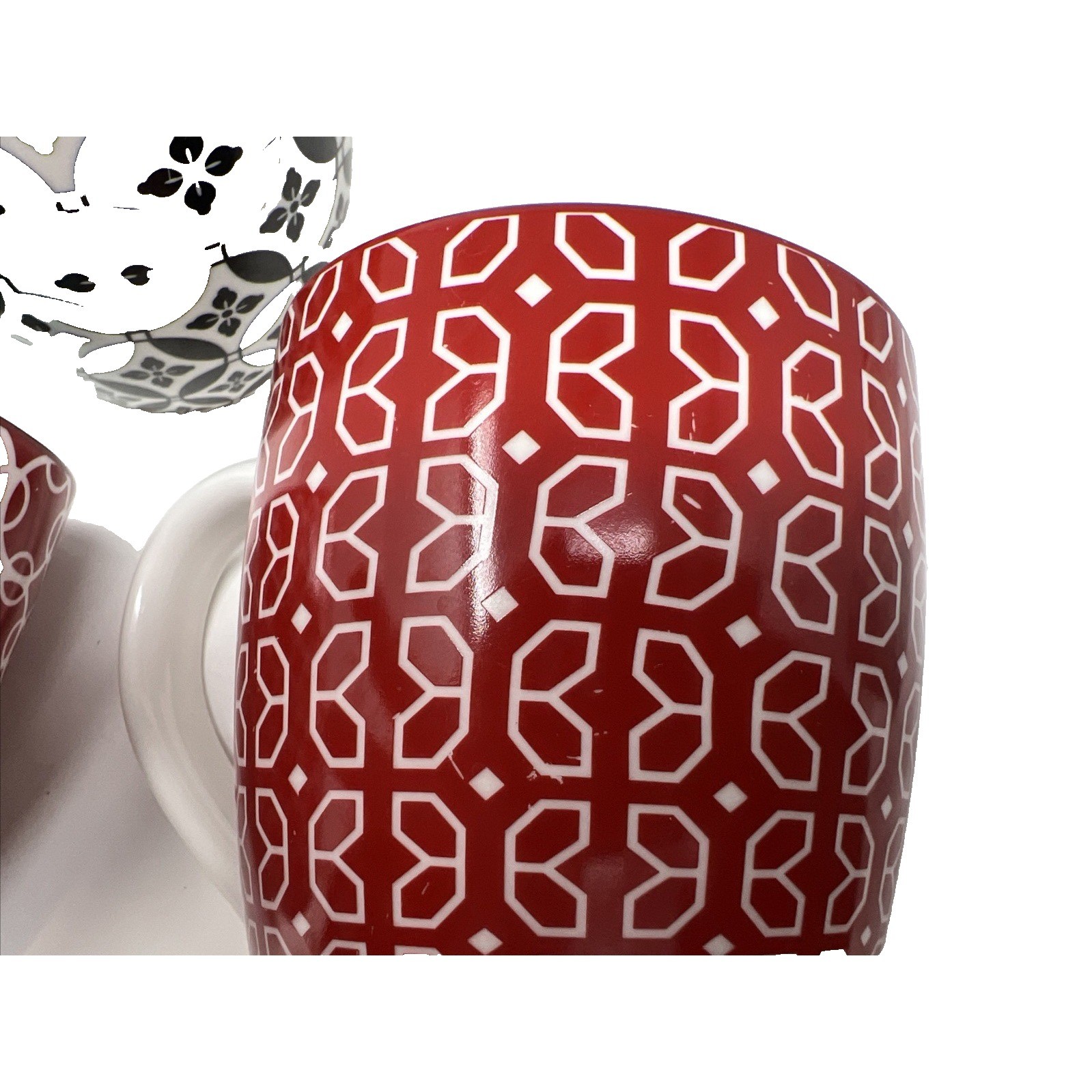 Dowan Vibrant Color Design 3 Mugs Large 19 oz For Coffee Or Cocoa Red Blue Yello