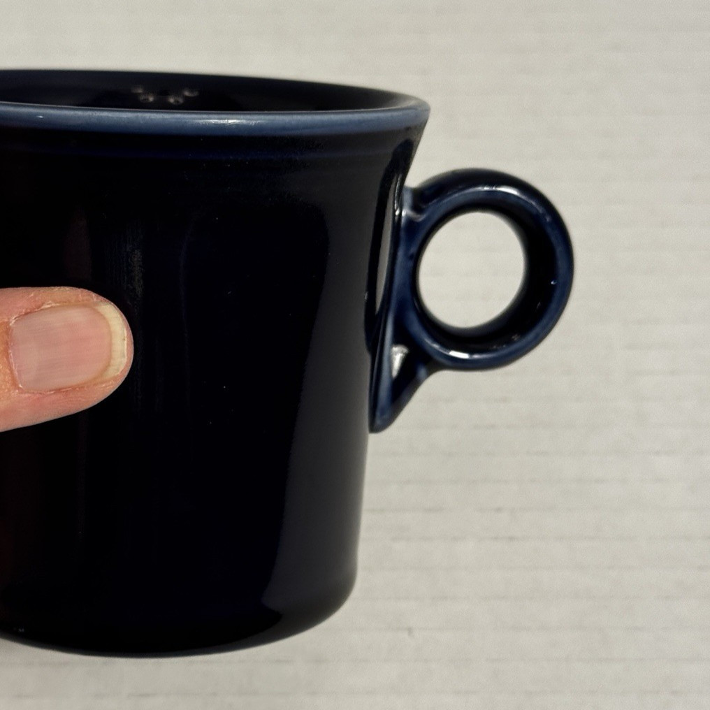 Fiesta HLC Navy Blue Ring Handle Coffee Mug USA Ceramic 3.5 Inch