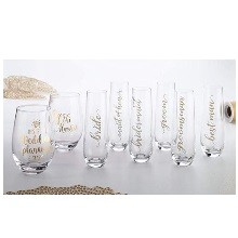 Gold “Maid of Honor” Stemless Wine Glass