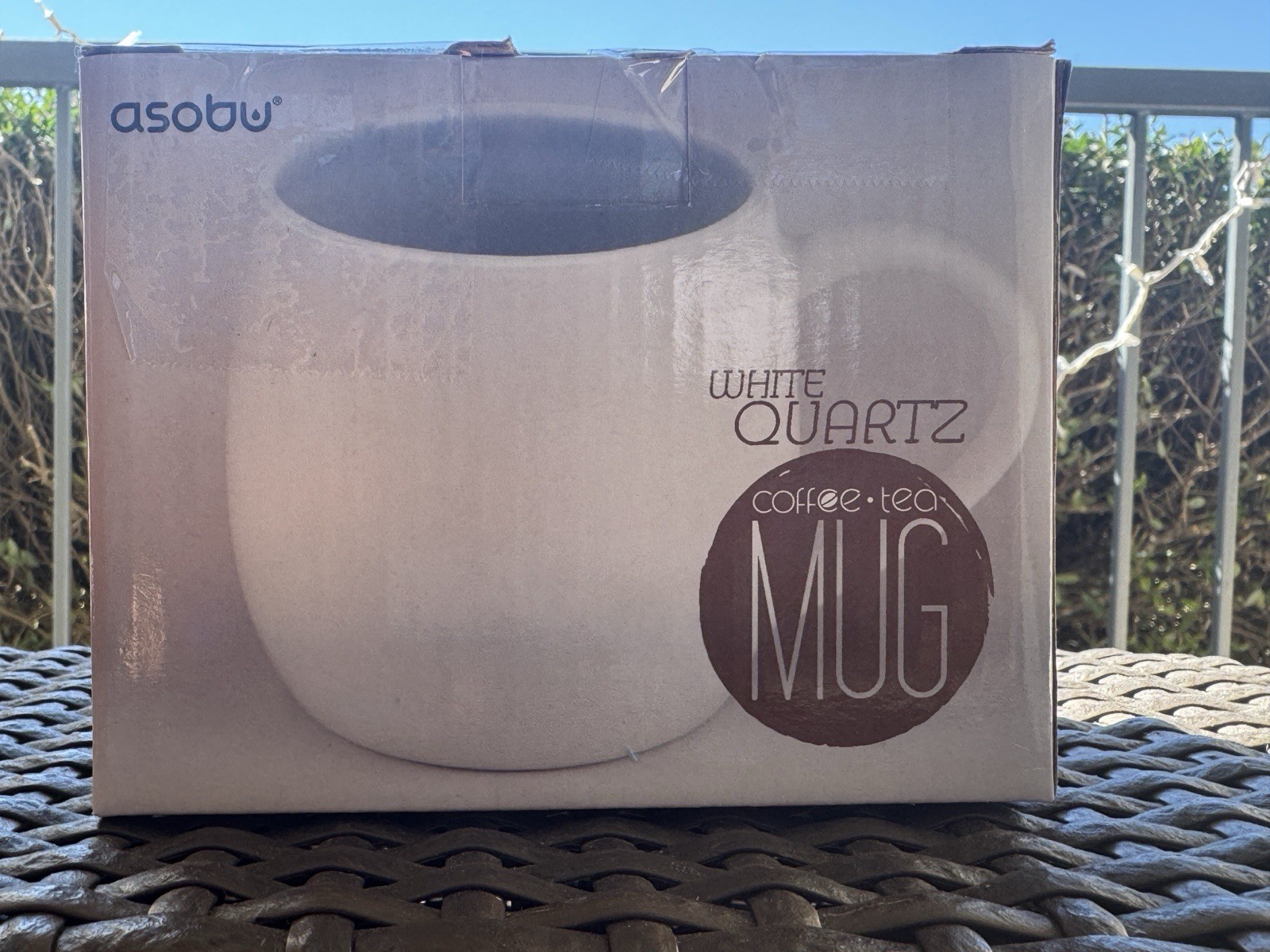 Asobu White Quartz Solid Color Round Coffee Tea Mug White Ceramic Drinkware