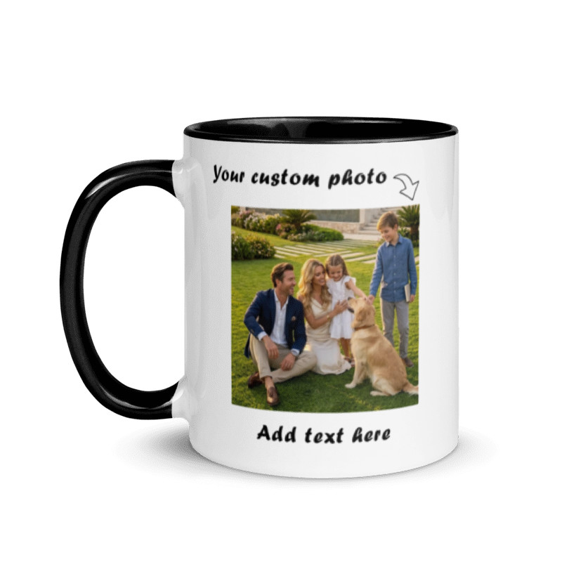 Personalized Initial Coffee Mug Custom Name Monogram Text Photo Ceramic Cup
