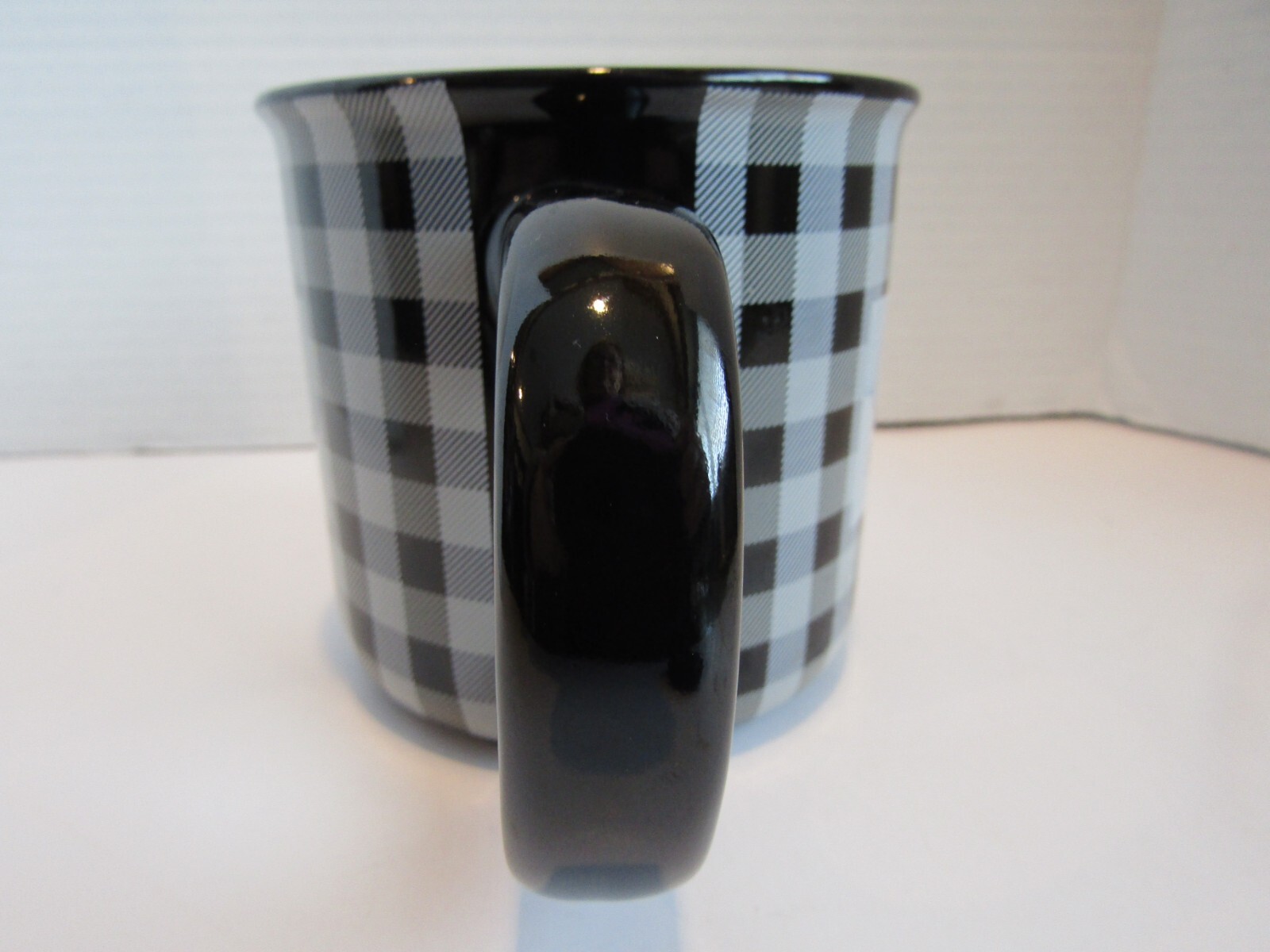 GROW IN GRACE Blessed Beyond Measure BLACK & GRAY Checked 4″ x 4.25″ MUG