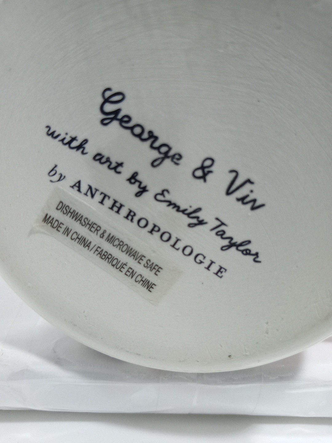 EMILY TAYLOR ART DECO MUG. GEORGE & VIV DECO MUG. ANTHROPOLOGIE MUG. B382