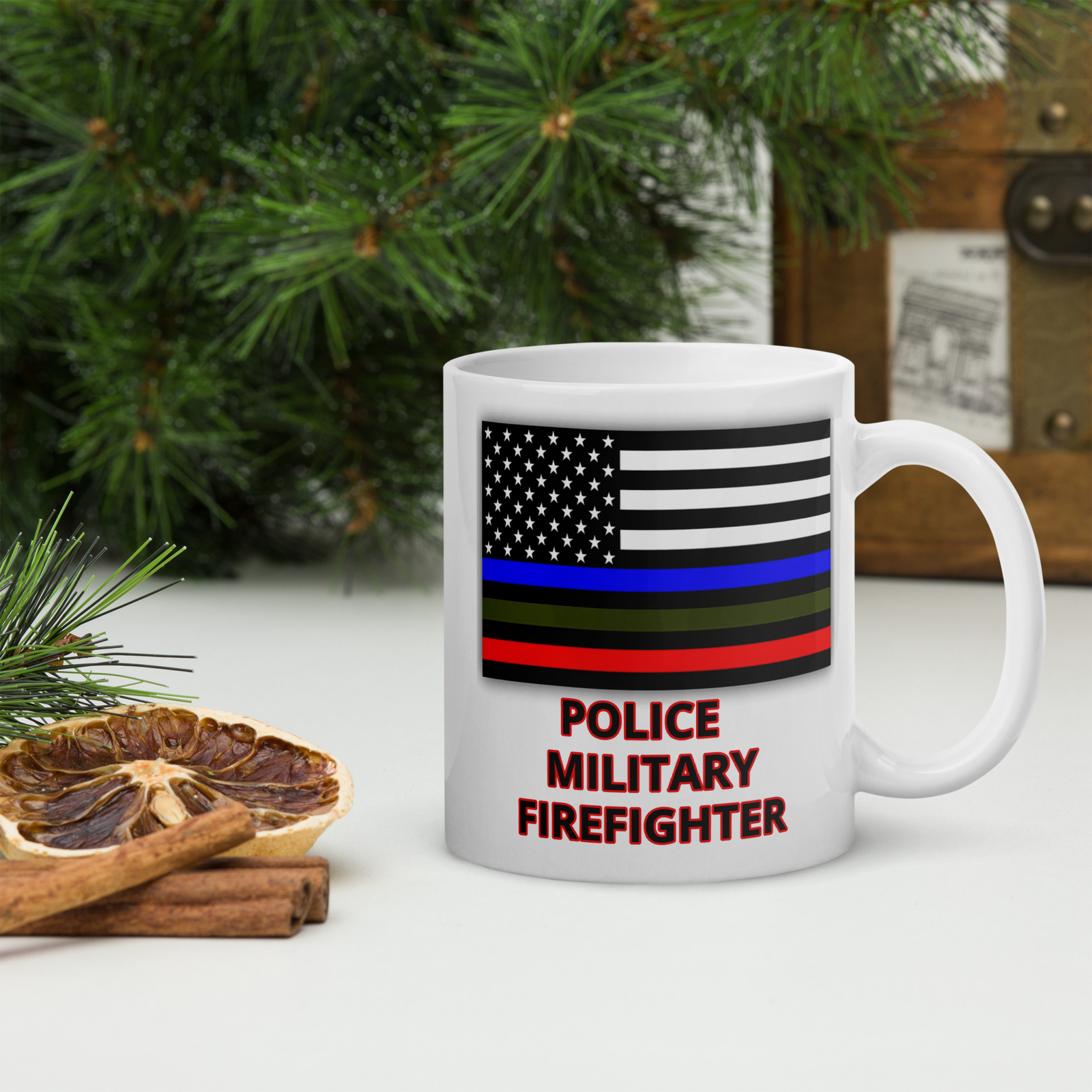 POLICE, MILITARY, FIRE Coffee, Tea Mug 11oz. Cup ( Law Enforcement, Firefighter