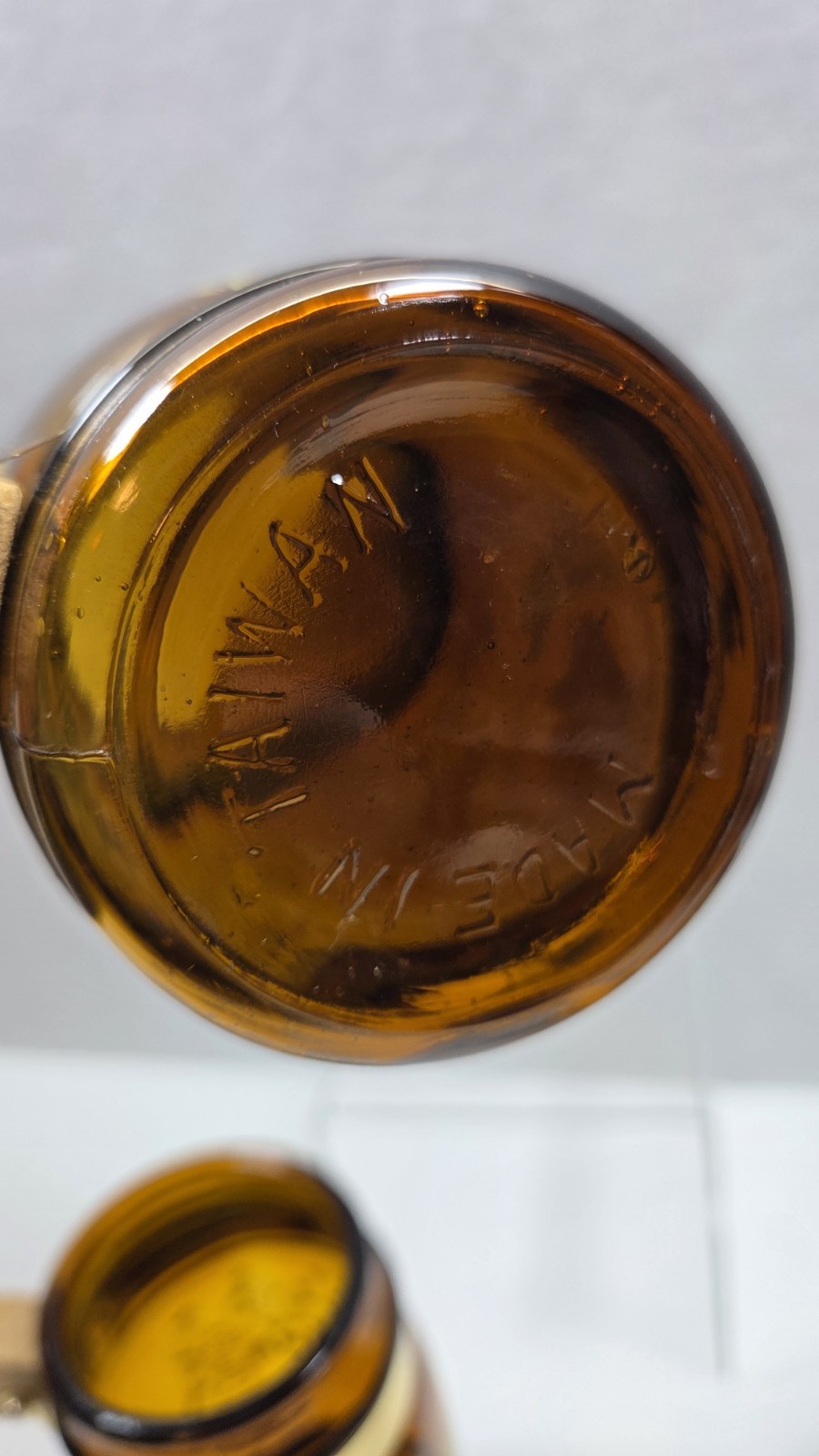 Vintage Amber Glass Set Of 3 Virgin Islands Beer Barrell Mug With Wooden Handle