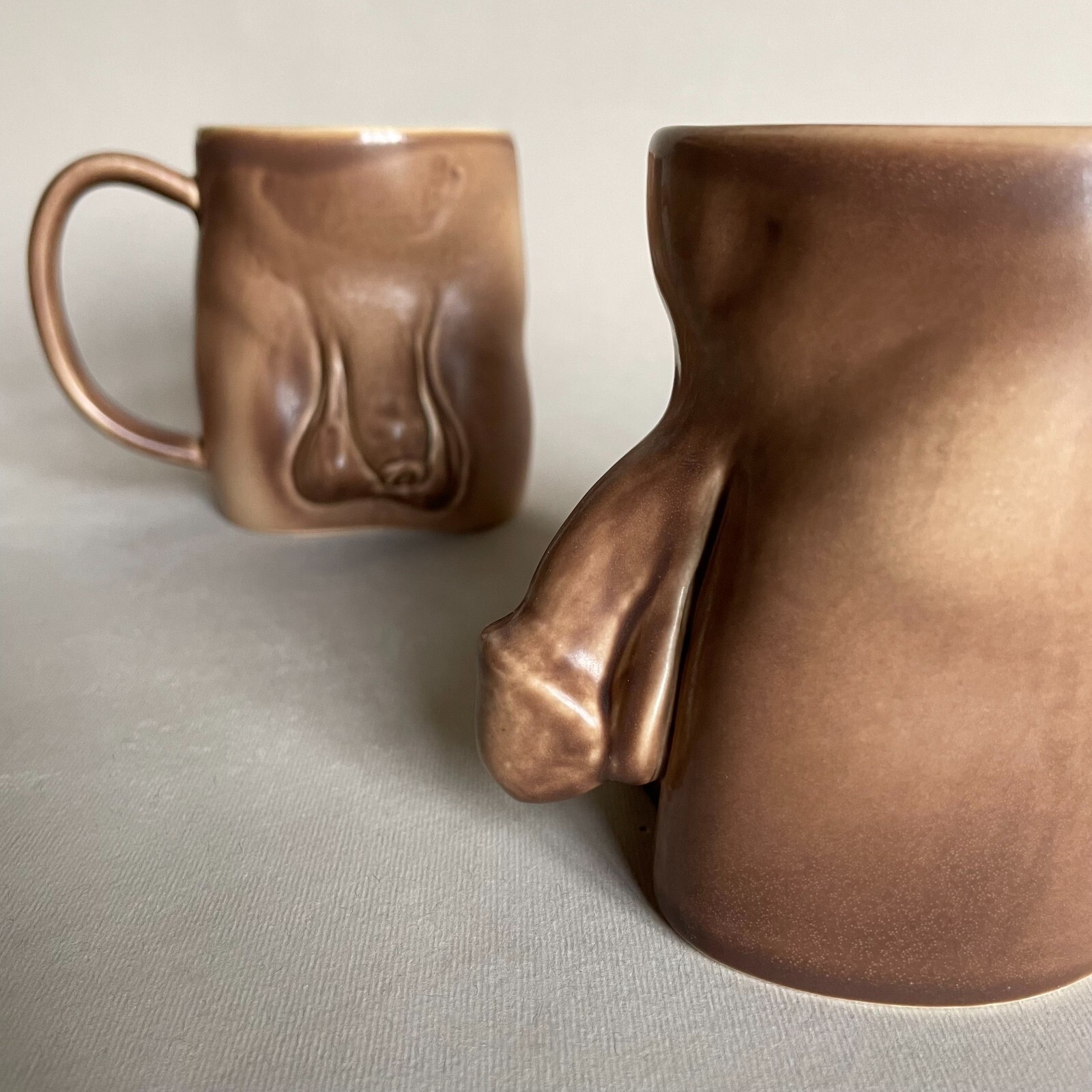 Penis Handmade Ceramic Coffee Tea Mugs – 400 ml. Strongman or Relaxman style