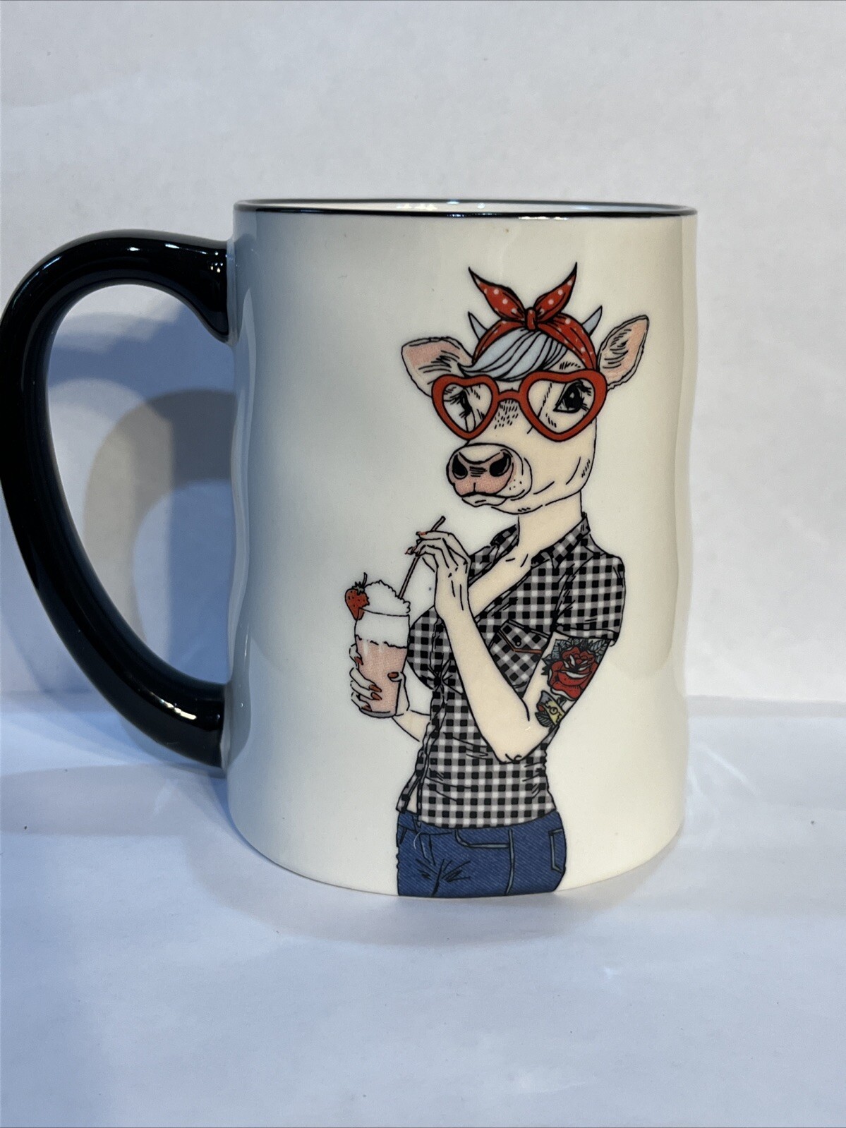 Cow In Cloths Coffee Cup Signature Housewares Oversized Mug Cow Stoneware
