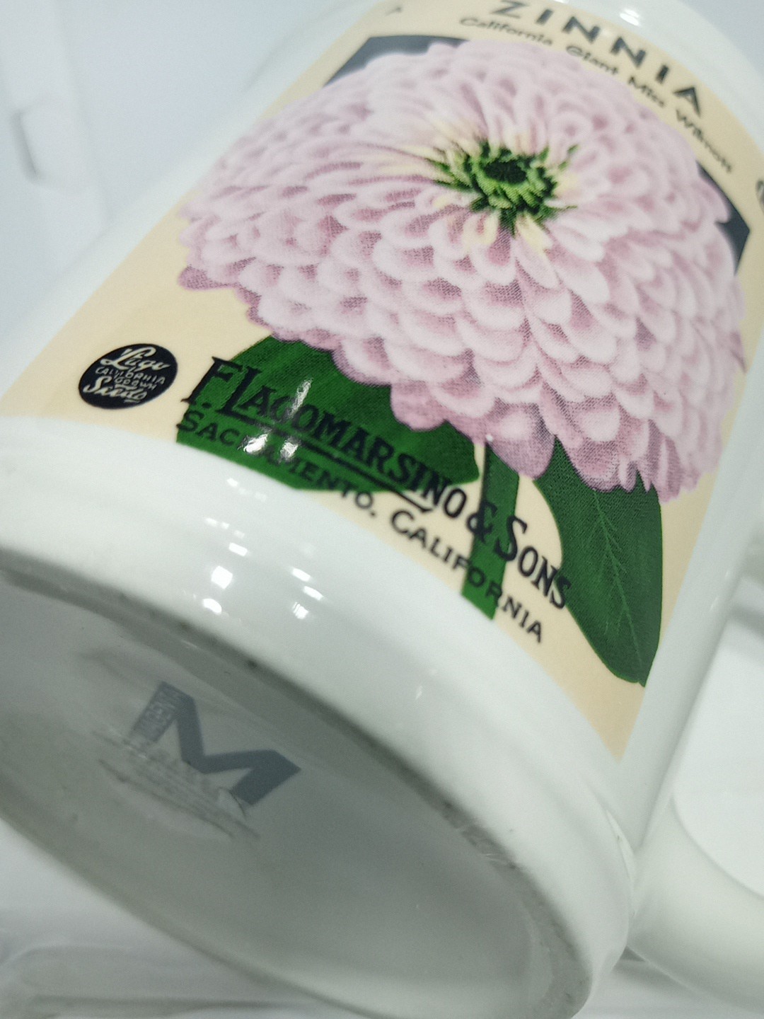 ZINNIA MUG. ZINNIA COFFEE MUG. ZINNIA FLORAL DECO MUG. B403