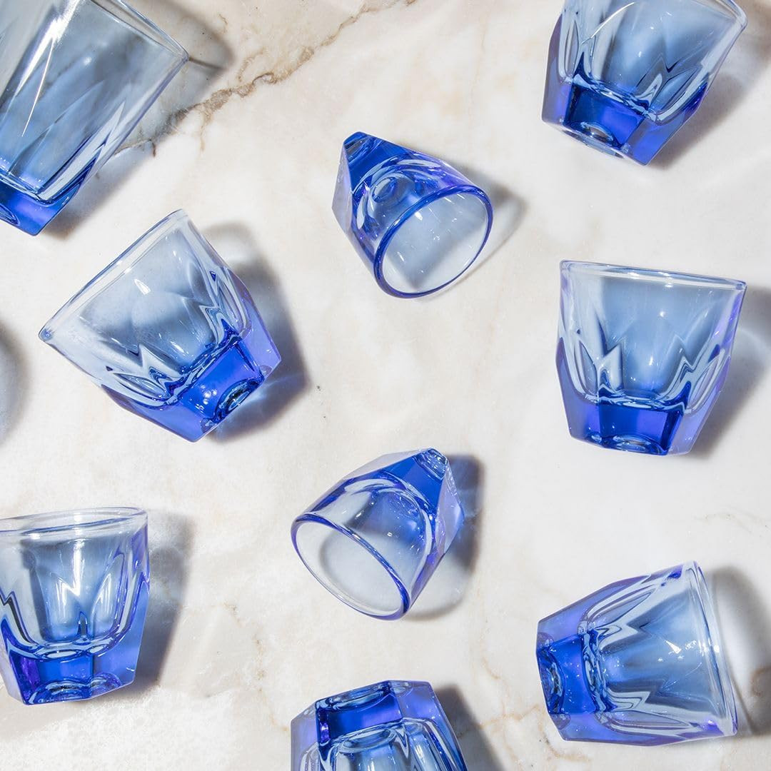Vero Glass Cappuccino, 6 Oz. 2-Pack, Ocean Blue