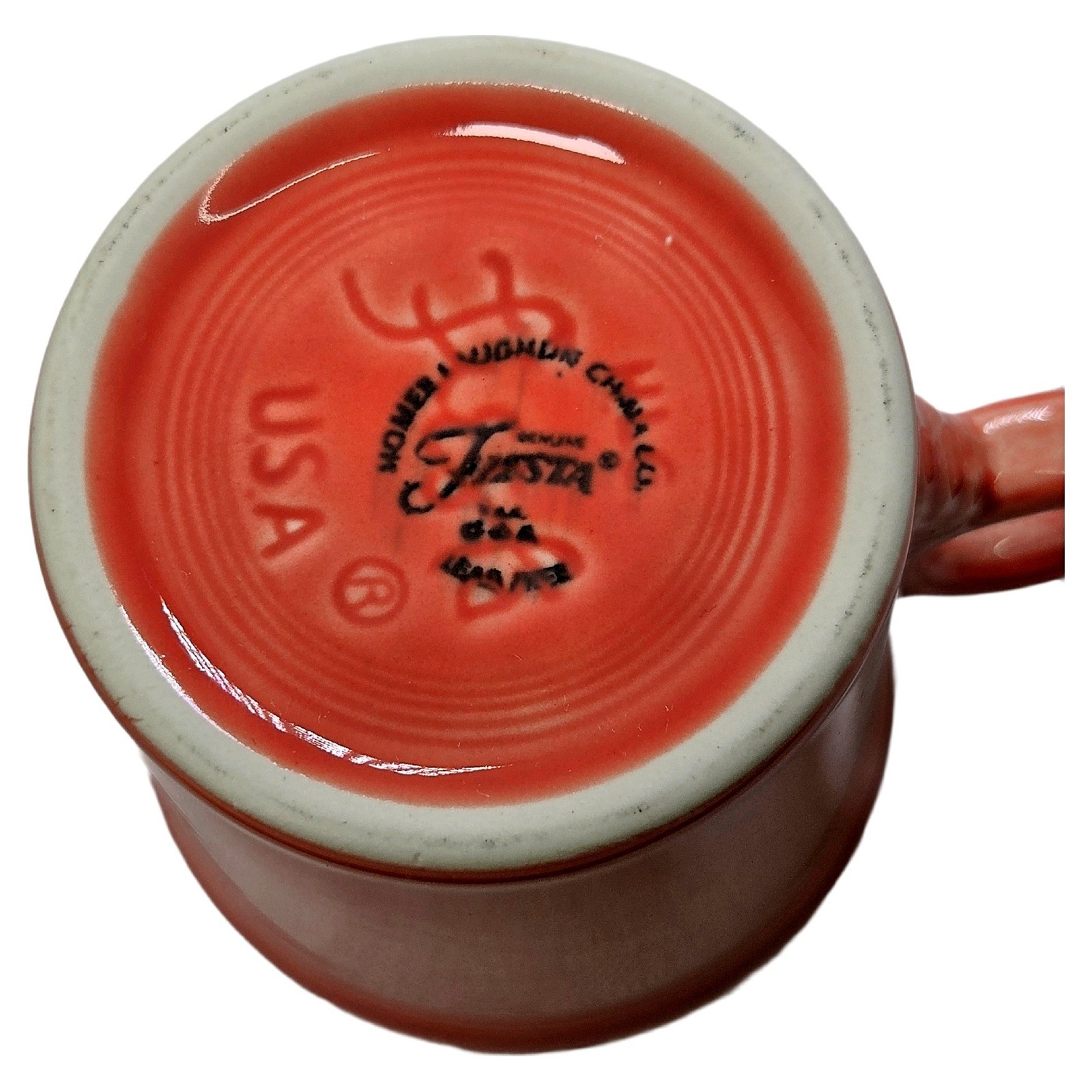 Fiesta Ware No Future Productions Mug Coral Gas Mask Ceramic Ring Handle Cup USA