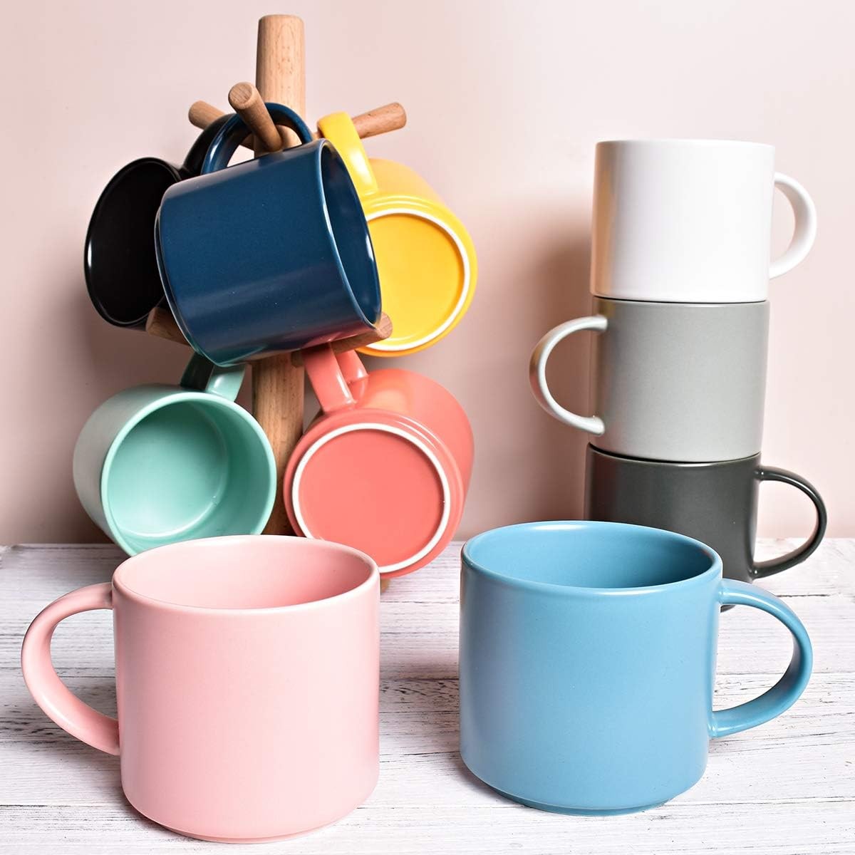 Matte Ceramic Coffee Mug for Office and Home, 13 oz, Suitable for Dishwasher and
