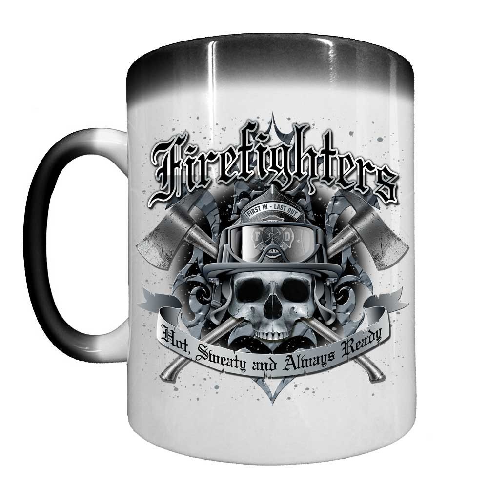 Hot Sweaty Always Ready Firefighter Black or White 15 oz Custom Coffee Mug