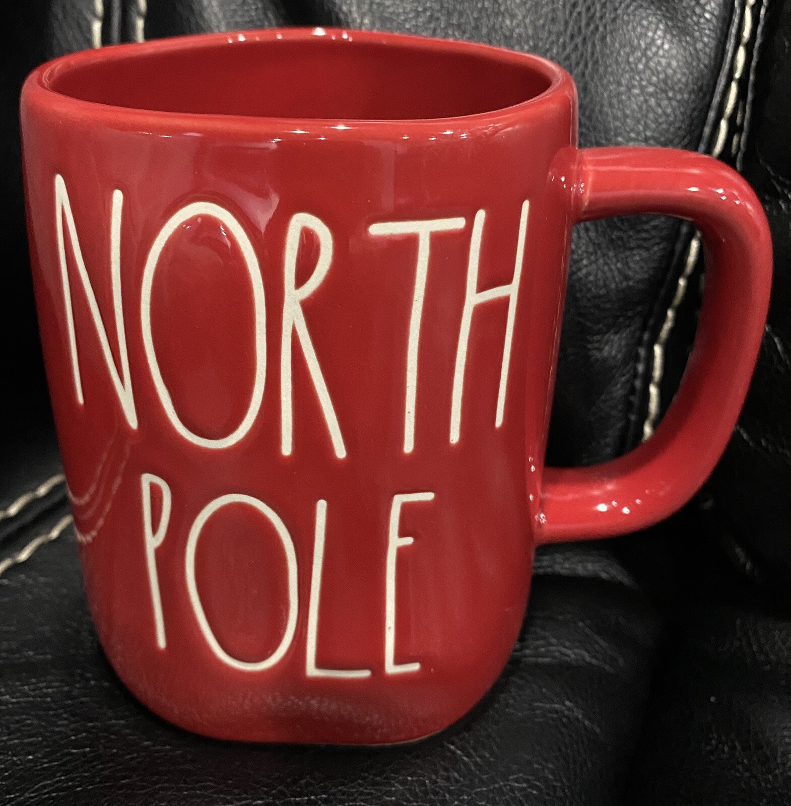 “NORTH POLE” Red Christmas Mug – RAE DUNN Holiday Christmas Farmhouse Magenta