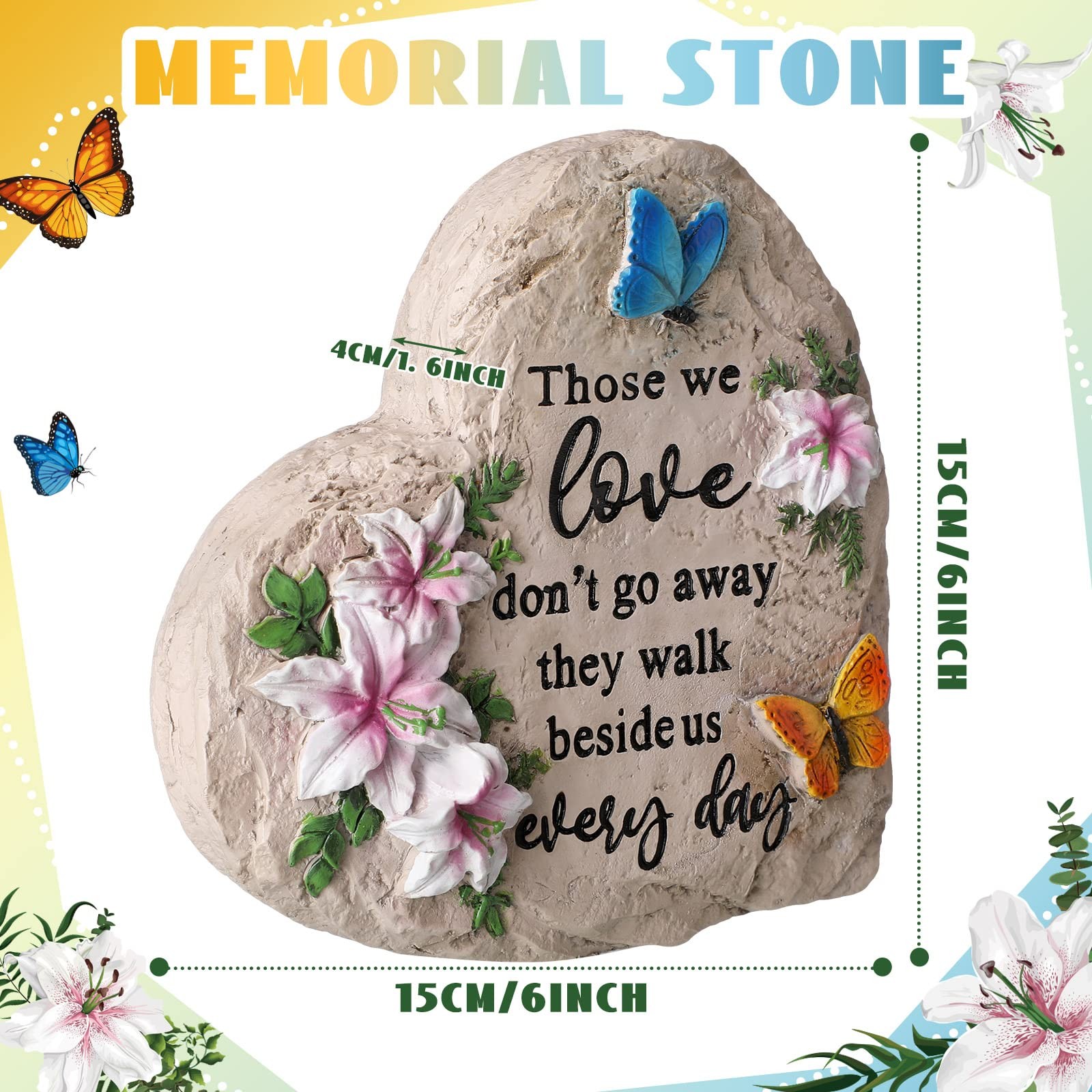 6 Inch Memorial Garden Stone Sympathy Gift for Loss of Loved Stepping Stones …