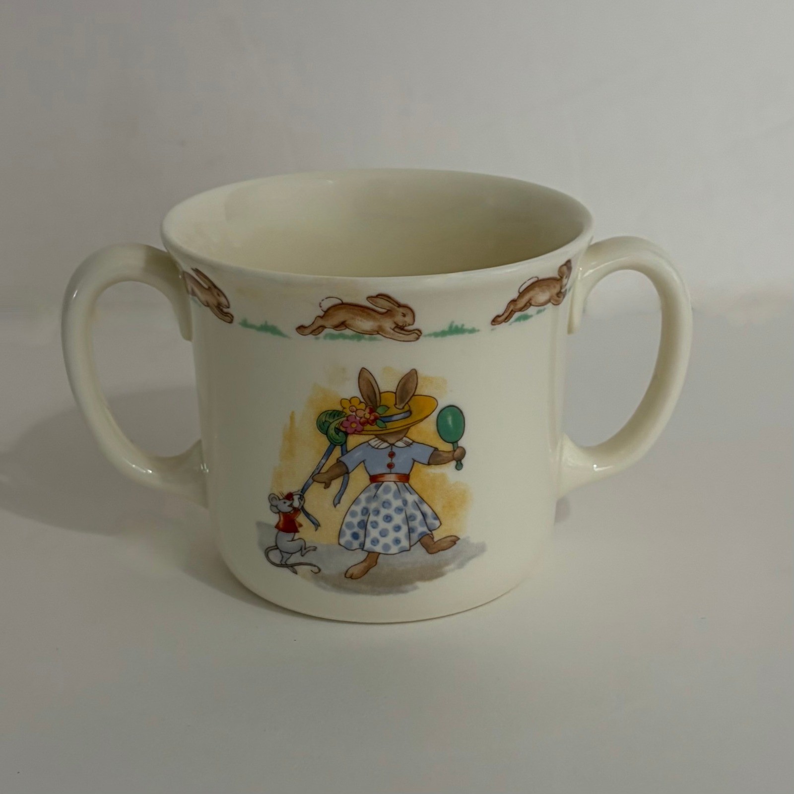 Royal Doulton BUNNYKINS Fine Bone China Two Handled Mug Milk Juice Bunny Bunnies