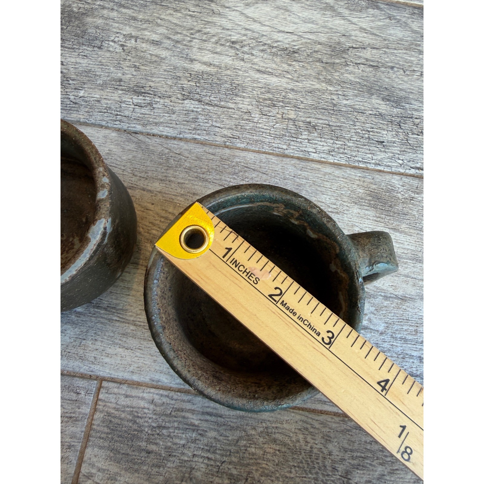 Lloyd Studio Pottery Mugs Stoneware Rustic Wabi Sabi Set of 3 Signed Ceramic Cup