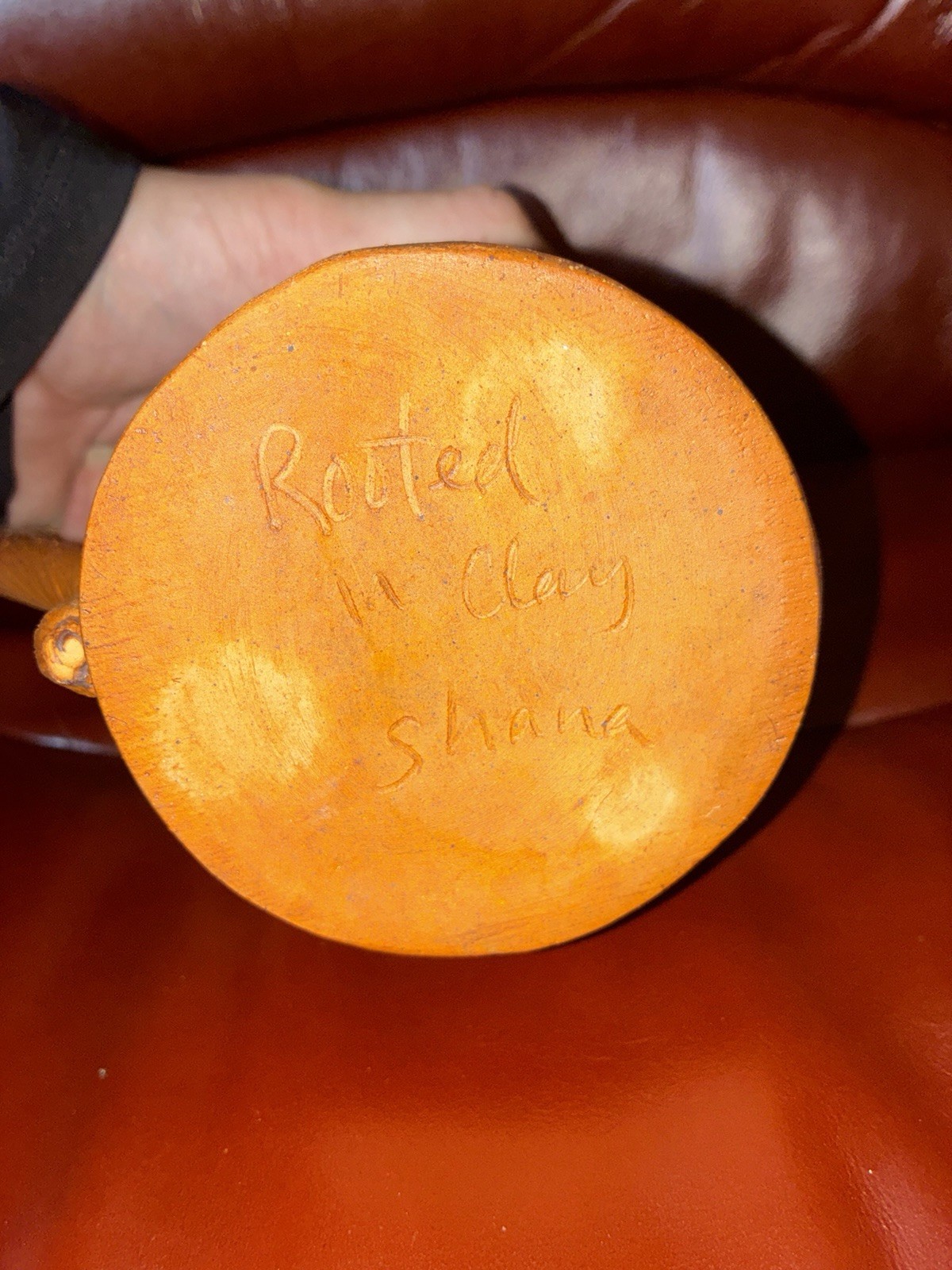 Rooted in Clay Signed Coffee mug Tree Bark Mug 14 ounce