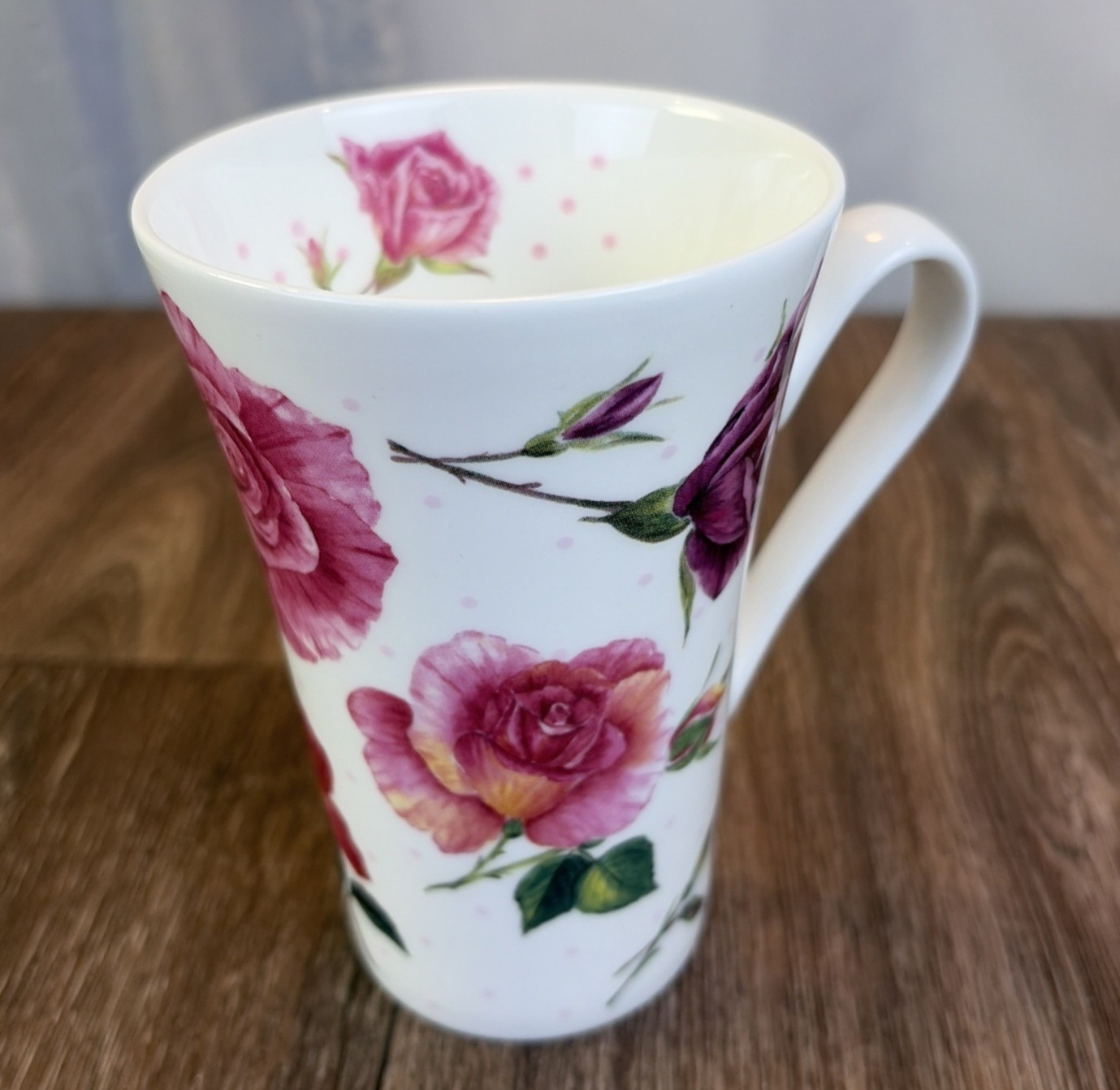 Roy Kirkham Fine Bone China 5″ Floral Pink Roses Mug Exclusive Design England