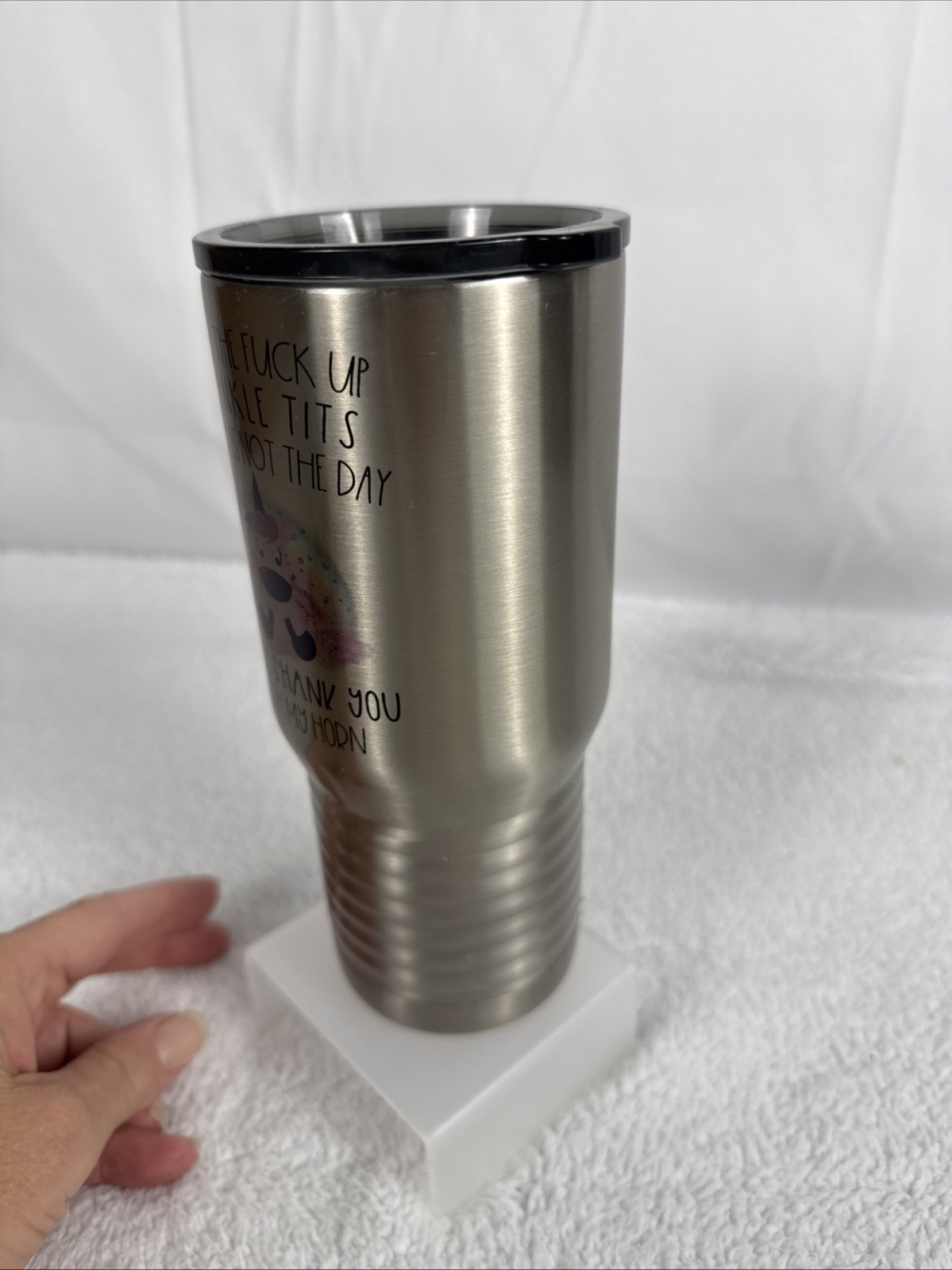 Polar Camel Steel Travel Mug. “Back The F_€# Up Sprinkle Tits…” Hot/Cold Tumbler