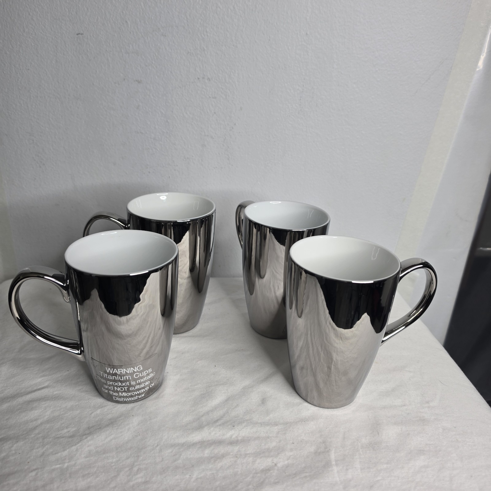 la cafetiere Titanium Coated Ceramic Coffee Mugs 12oz Kitchen Ware 4pc