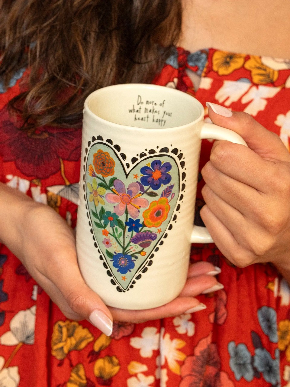 Natural Life Heart Happy Latte Mug Novelty Mug