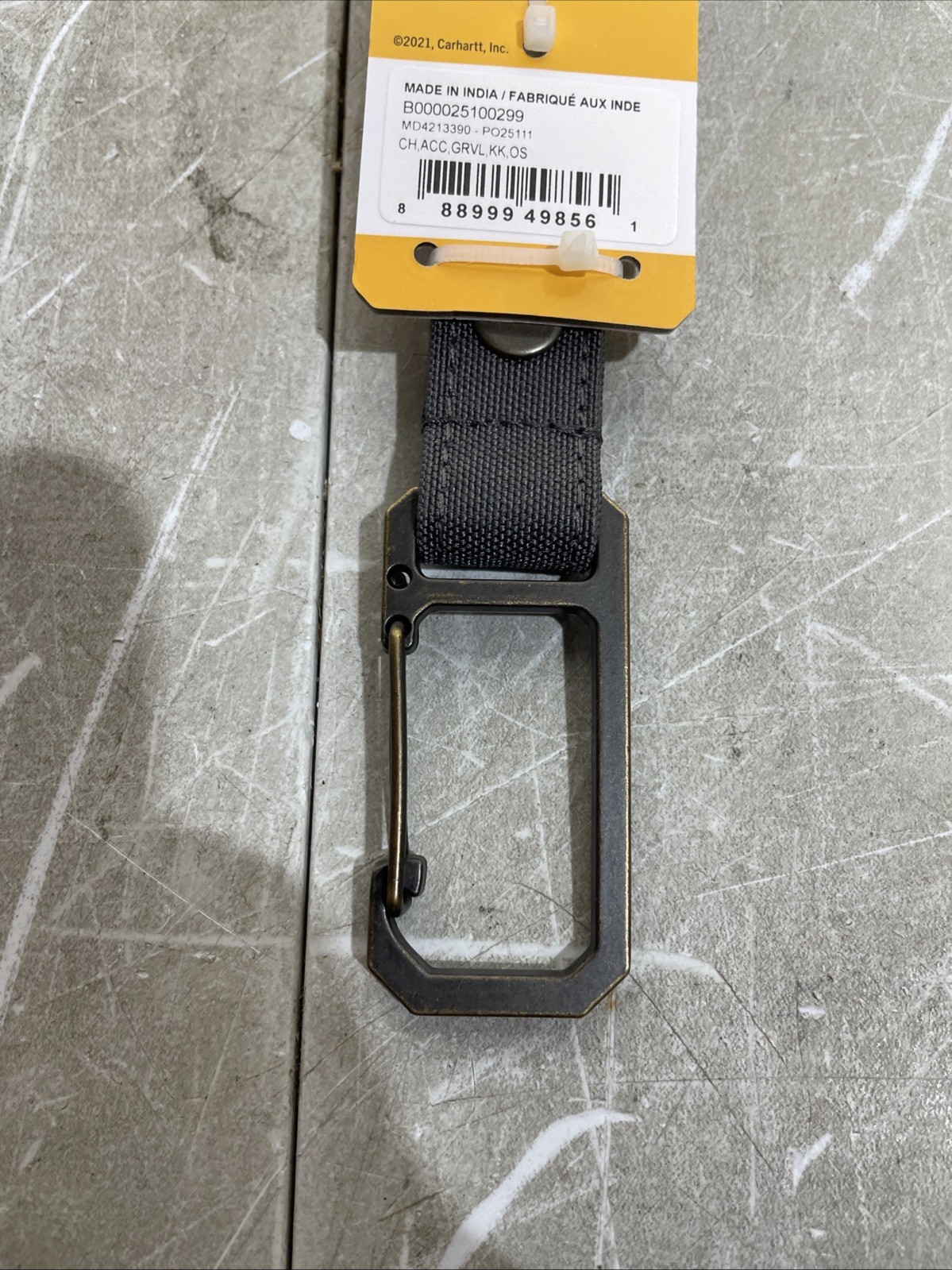 Carhartt Unisex Adult Durable Metal Key Keeper, One Size, Nylon Duck (Gravel)