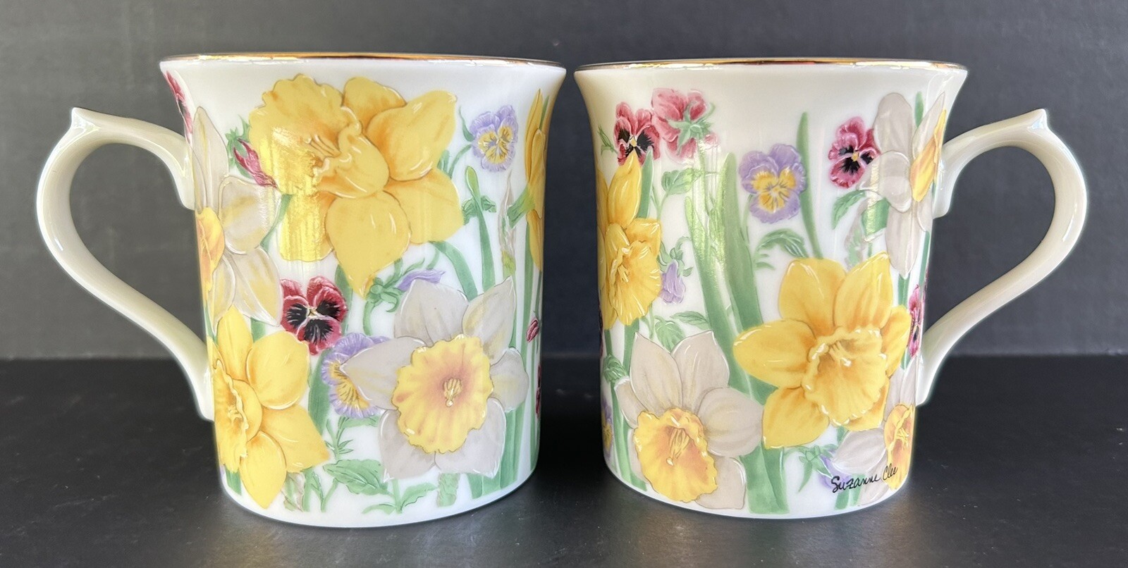 Lenox The Flower Blossom Collection Coffee Mugs 8 oz 3 1/2″ Set Of 8