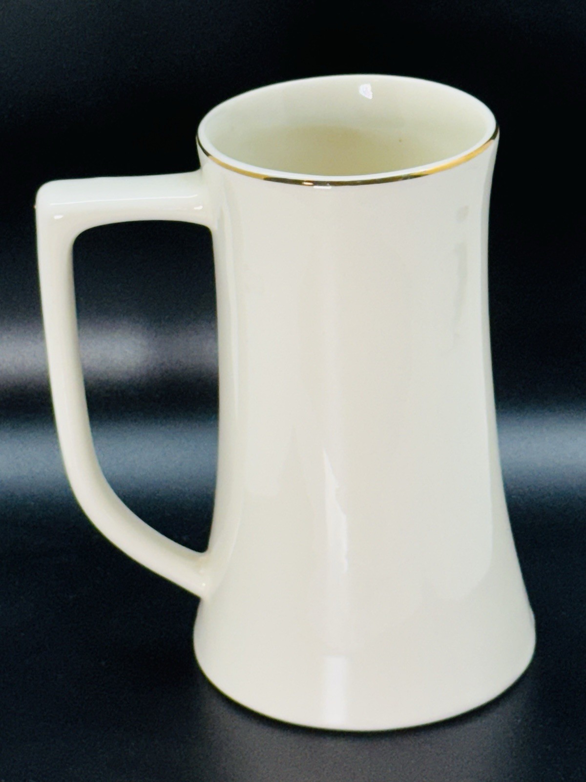 1972 Weston VFD Gold Trim Ceramic Tall Coffee Mug Cup Maltese Cross Firefighter