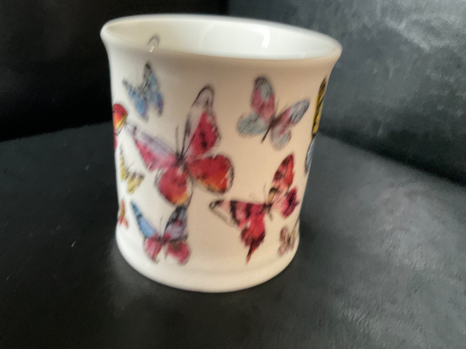 Cooksmart England Fine China Butterfly Mug White Watercolor Ceramic Coffee Cup