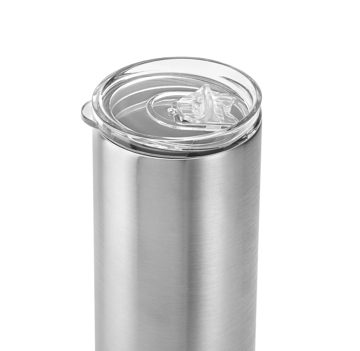 Case Of 25 – 30oz Stainless Steel Skinny Tumbler w/Slider Lid & Straw New In Box
