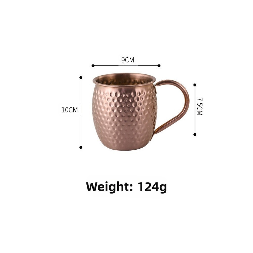 Korean Style Stainless Steel Tumbler Mug Hammered Texture 520ml with Handle