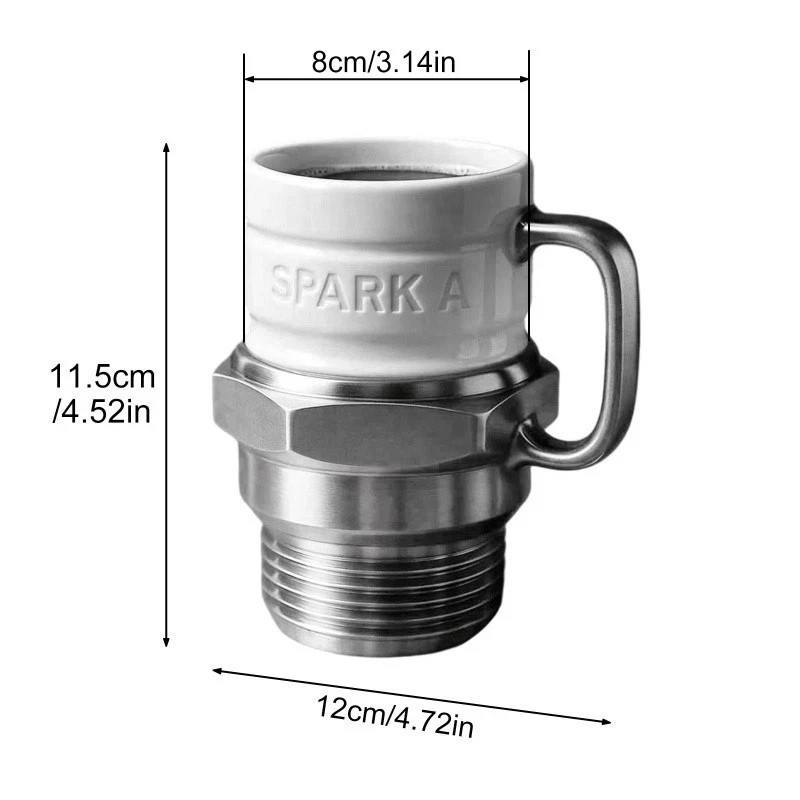 Spark Plug Mug, Ceramic Coffee Cup for Car Lovers, Unique Auto-Inspired Gifts
