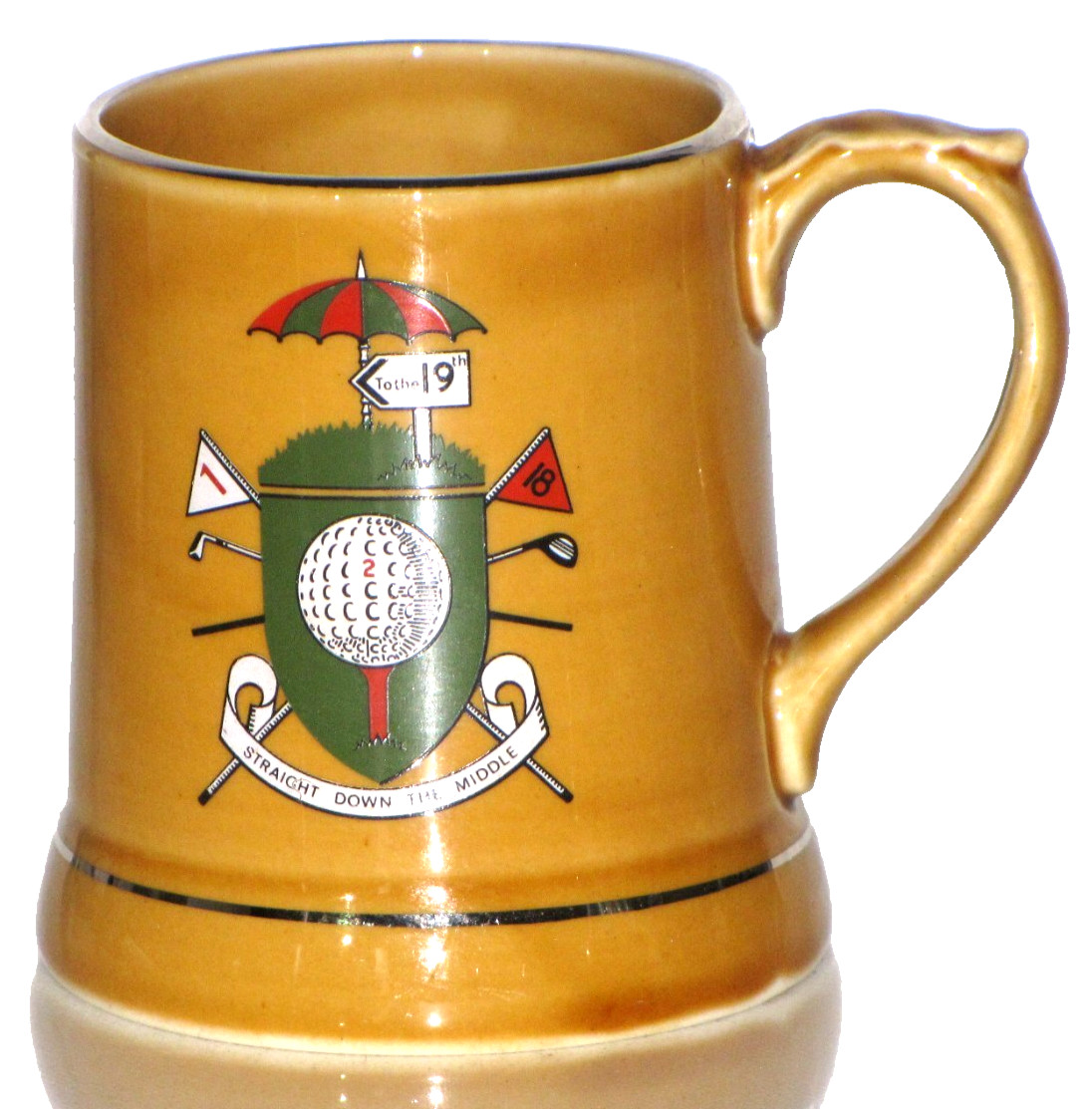 Wade Ireland Porcelain Tankard Coffee Mug Staright Down The Middle 19th Hole