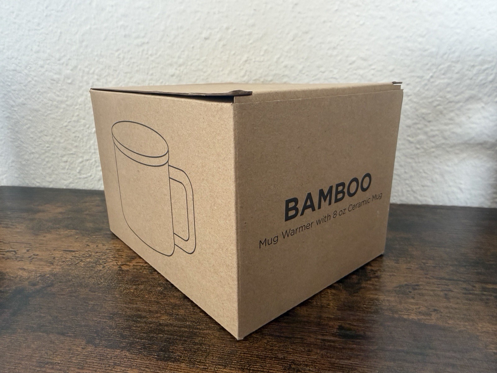 Underdog Coffee Mug Ceramic Tea Cup with Bamboo USB Powered Warmer