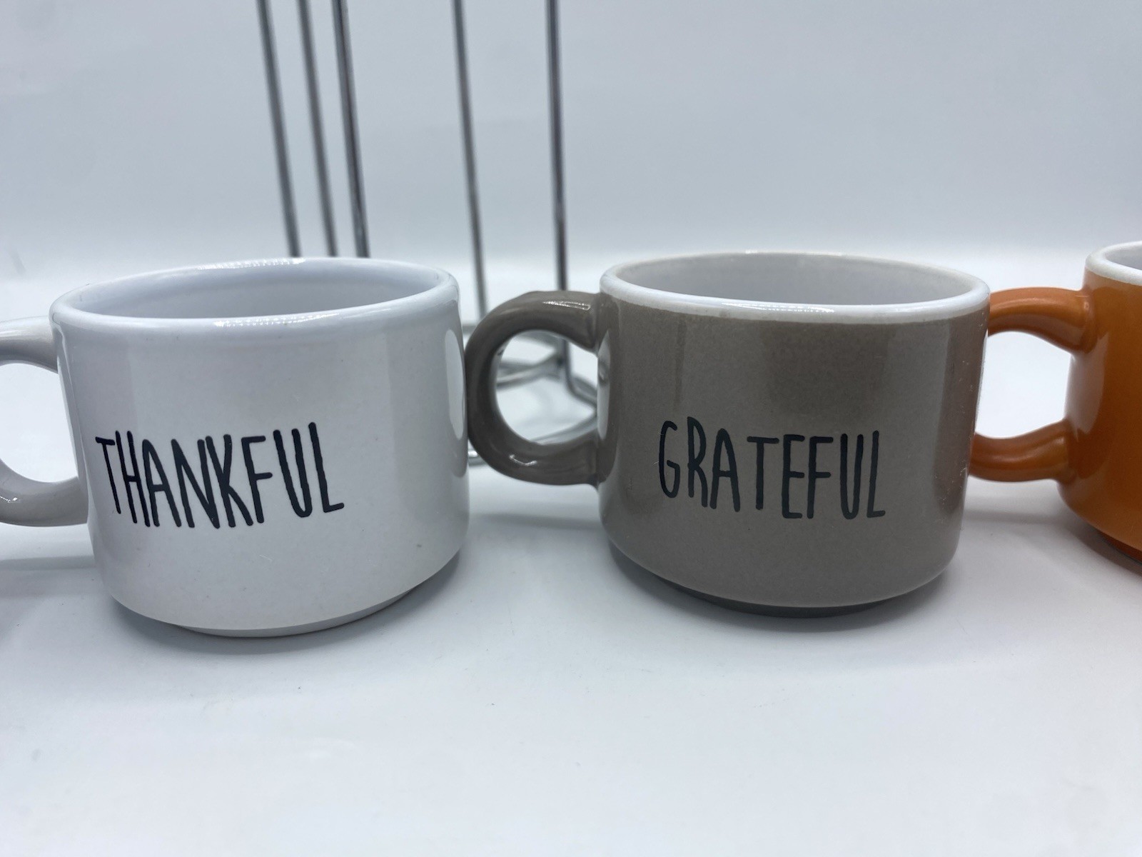 Home Essentials Set of 4 Ceramic Espresso Multicolor Worded Mug Set (1720)