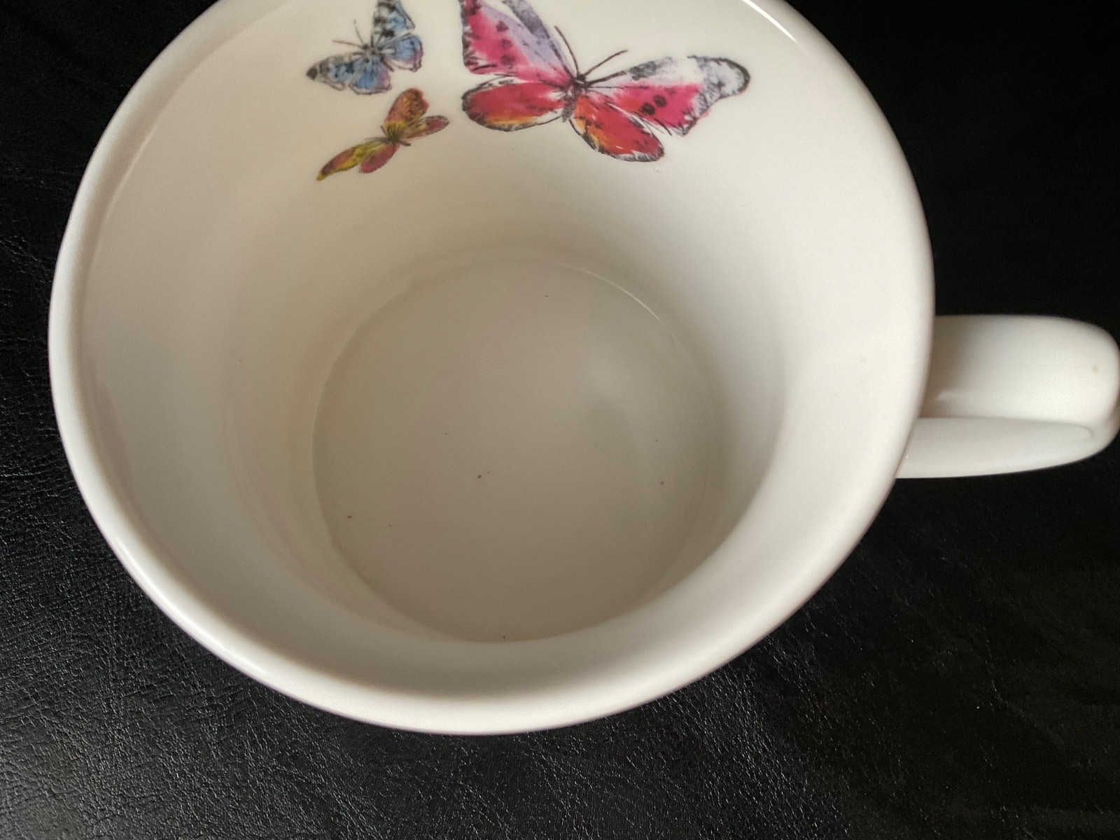 Cooksmart England Fine China Butterfly Mug White Watercolor Ceramic Coffee Cup