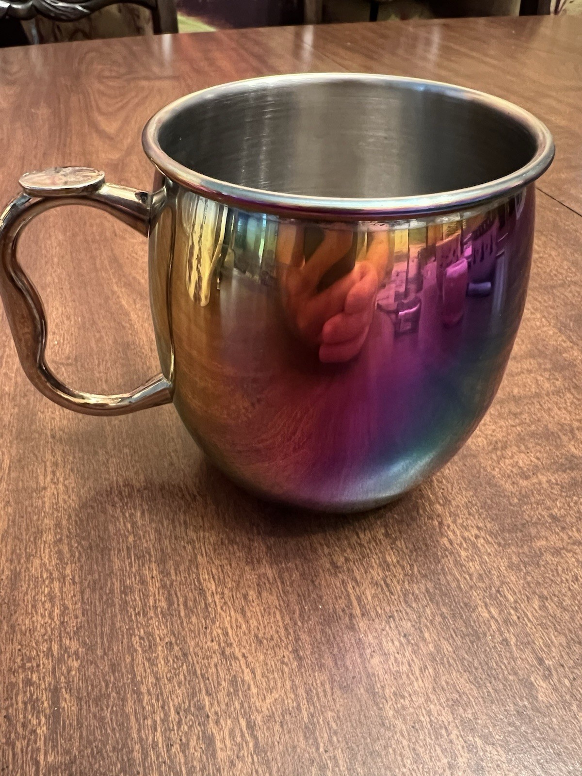 OGGI Iridescent Stainless Steel Mug Rainbow Finish Metal Coffee Cup