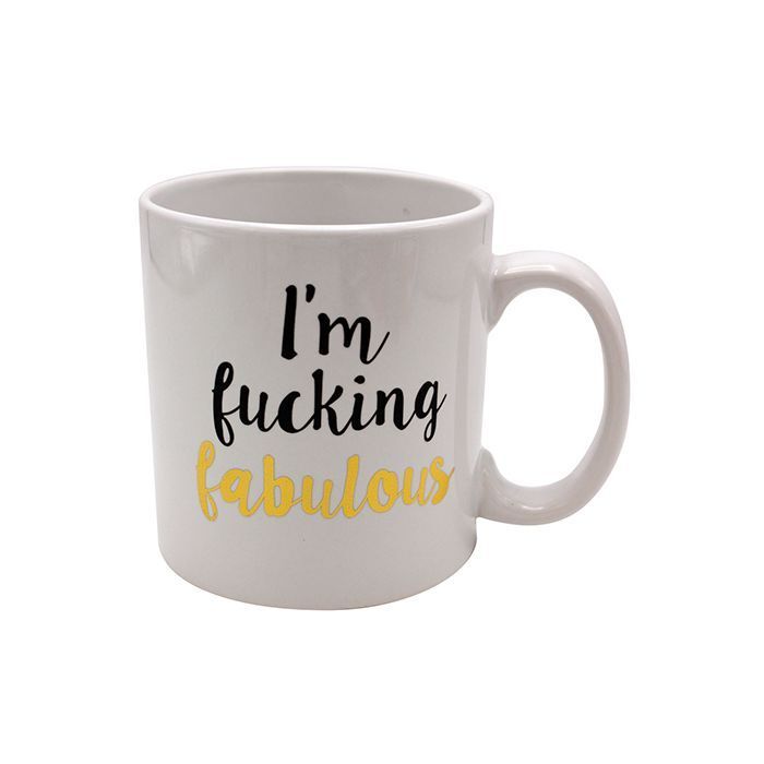 adult-novelty Hilarious Big Attitude Mug with Black & Gold Lettering – 22 oz