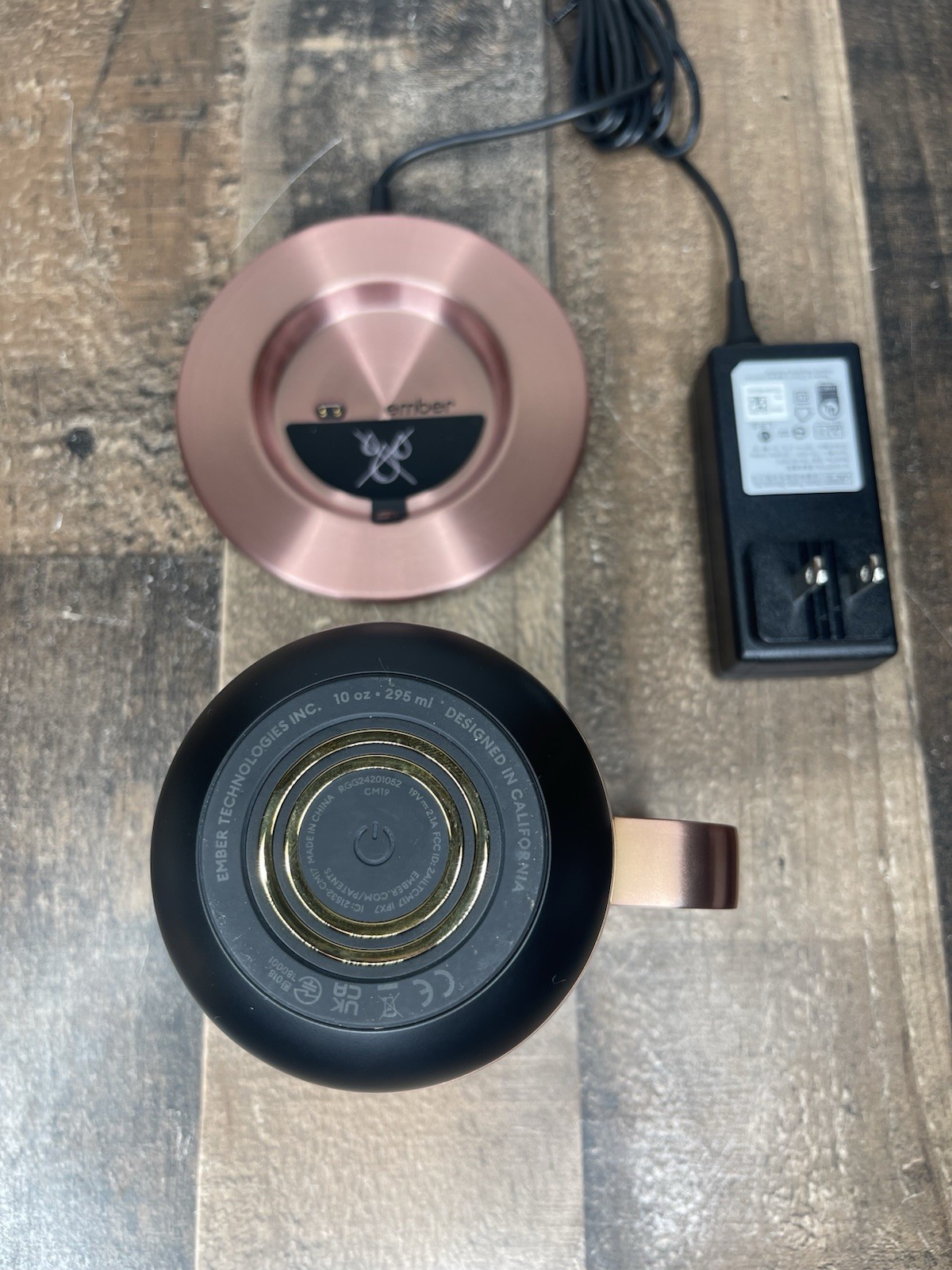 Ember Mug Heated Temp Control Coffee Mug 10oz Copper w/ Coaster & Adapter