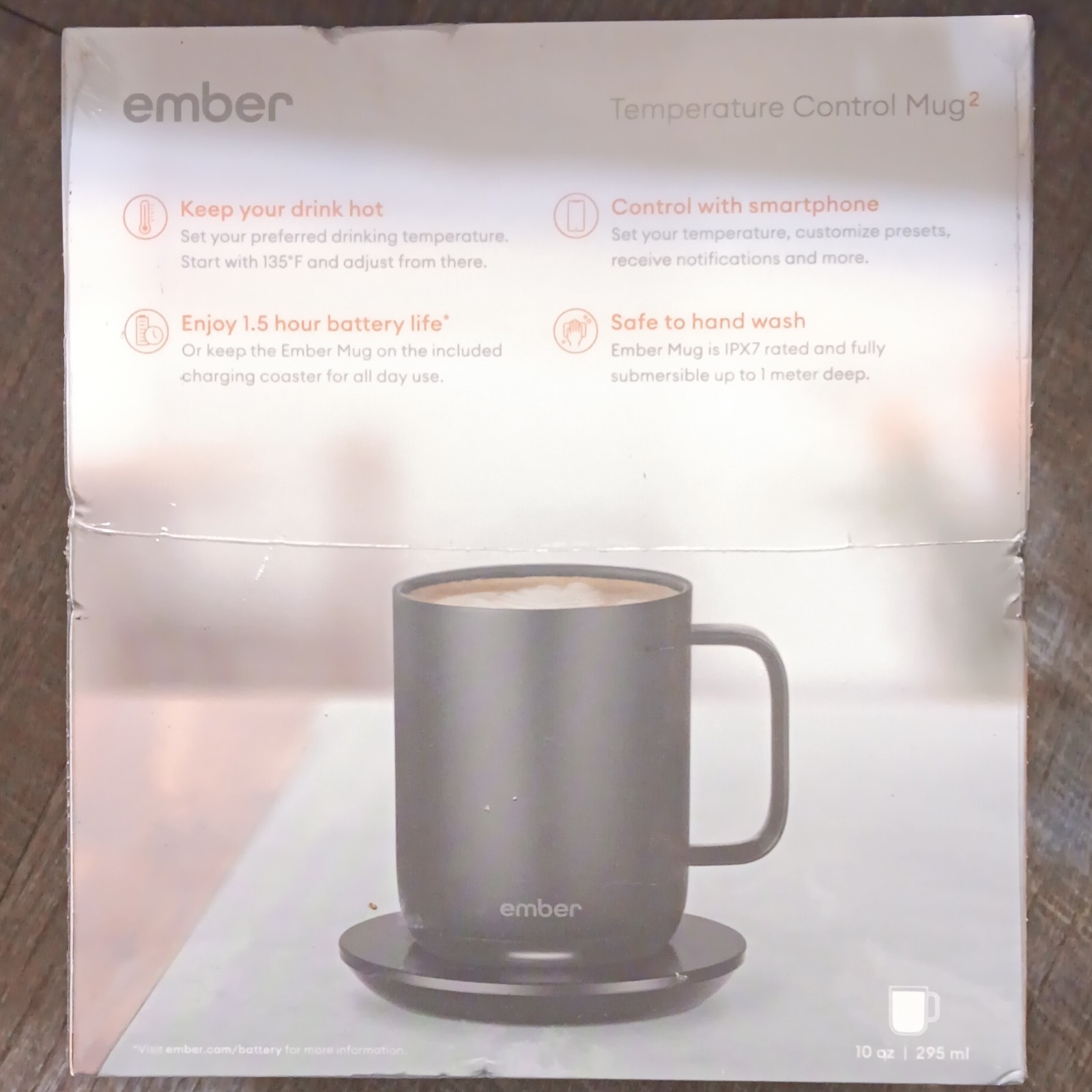 Ember Temperature Control Mug2 10oz Black Stainless Steel brand new