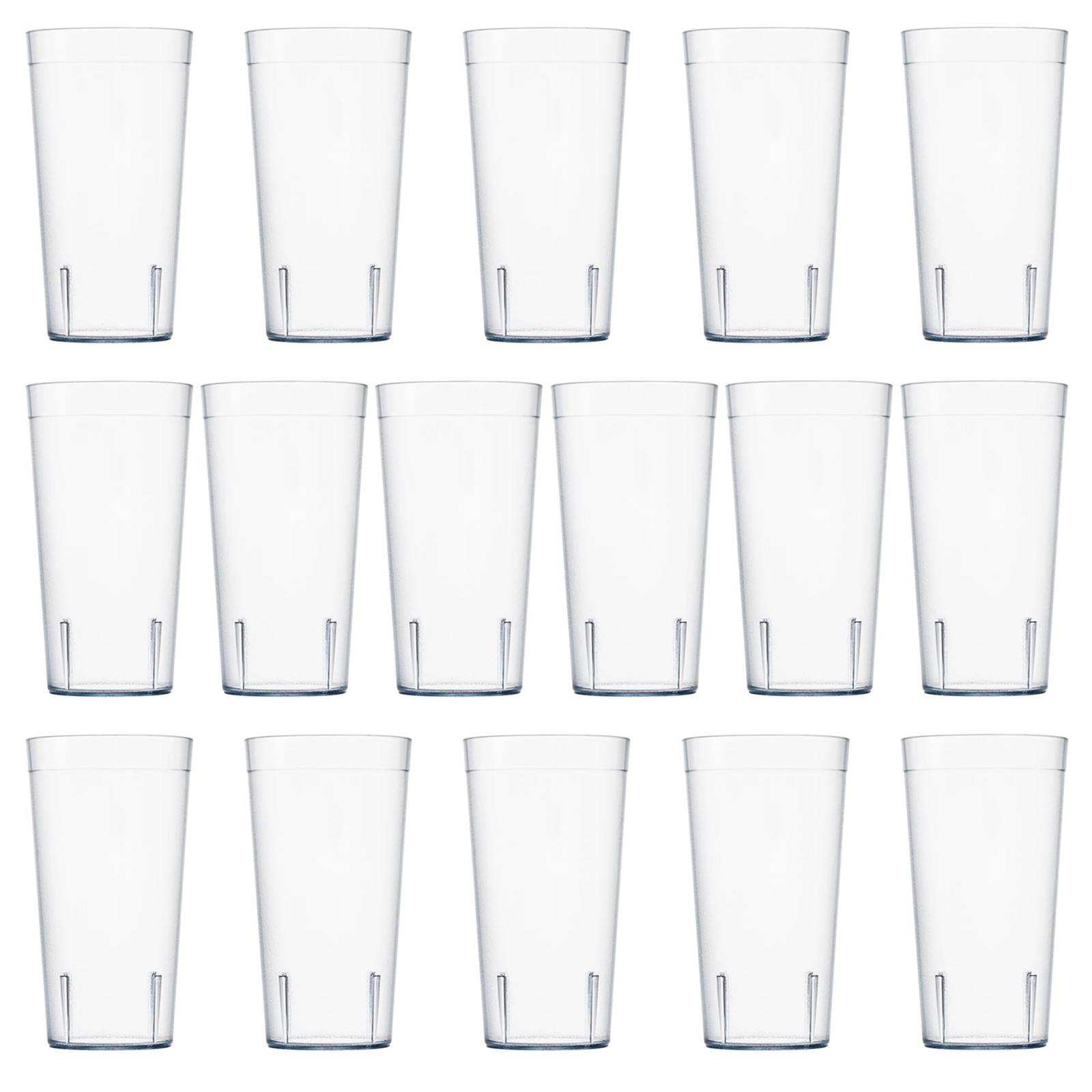 US Acrylic Cafe Plastic Reusable Tumblers (Set of 16) 20-ounce Water Cups in …
