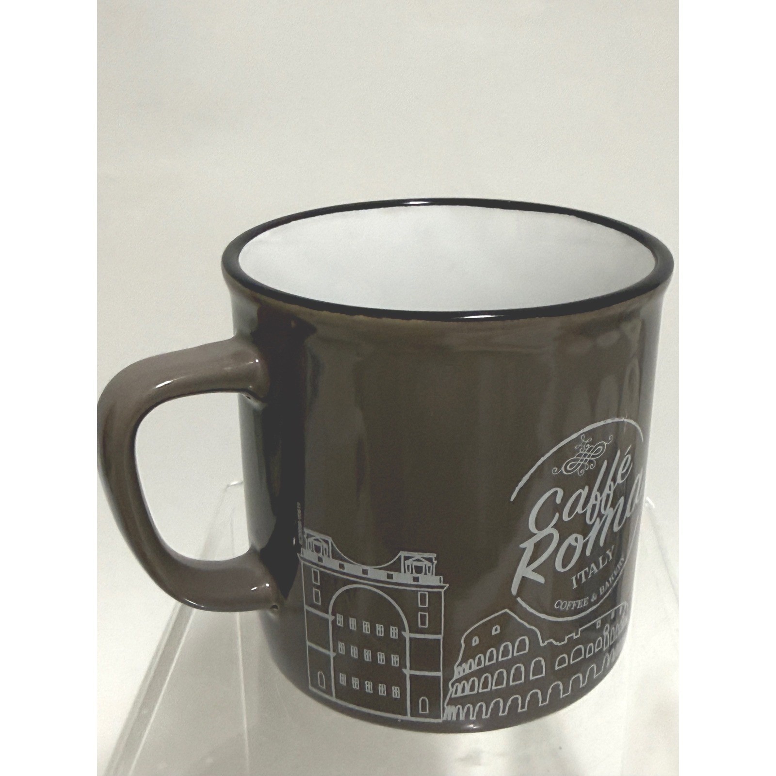 Borgo De Medici Caffè Roma Italy Coffee Mug Brown Ceramic Rome Landmark Cup
