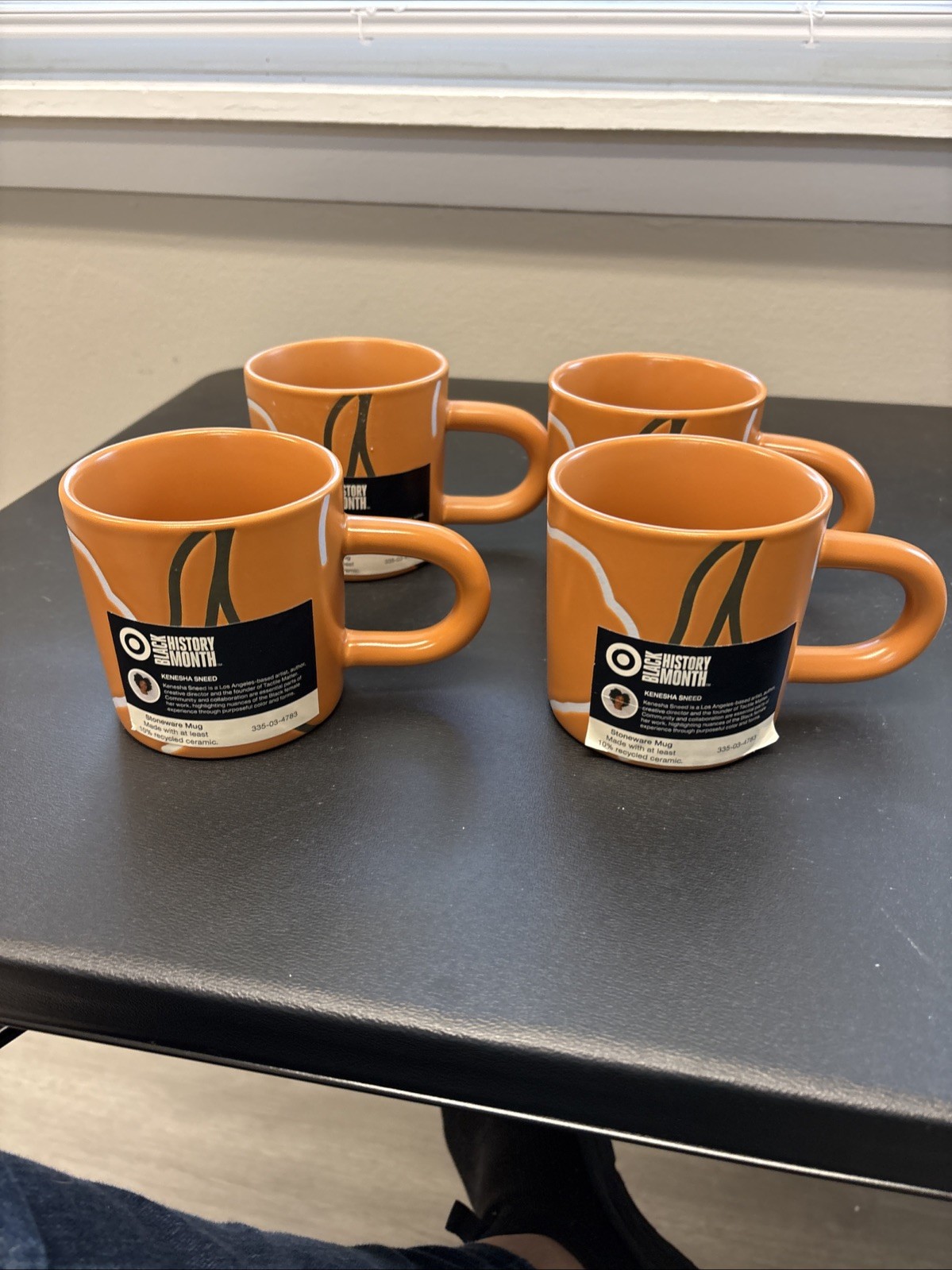 set of 4 Black History Month orange coffee mug