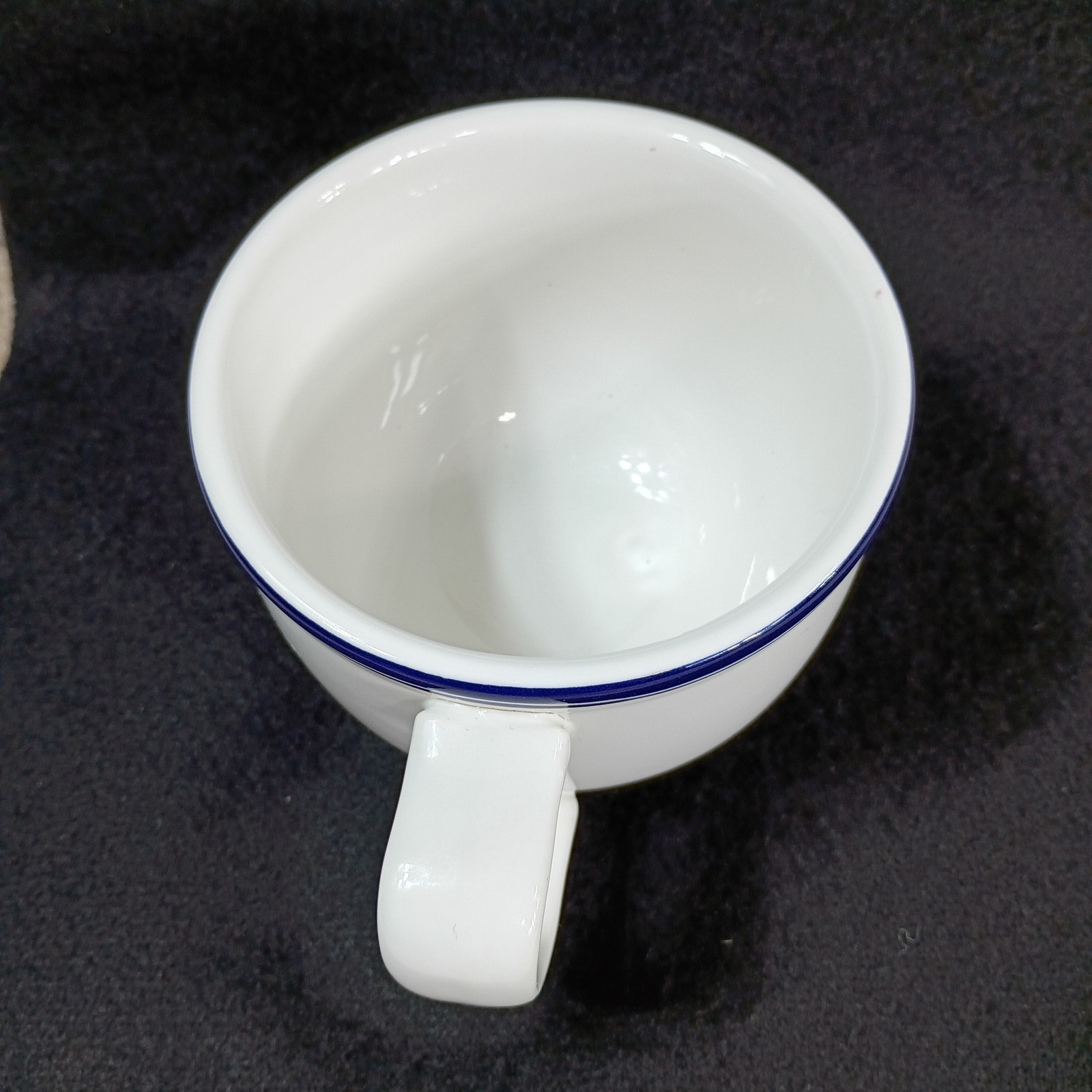 Homer Laughlin China Diner Lunch Mug White Cobalt Blue Restaurant Ware USA RARE