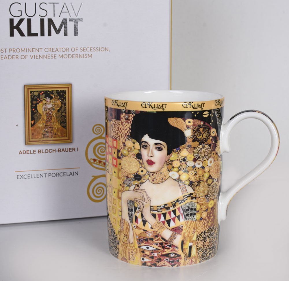 Luxury G. Klimt Adele Art Nouveau Carmani Porcelain Coffee Mug