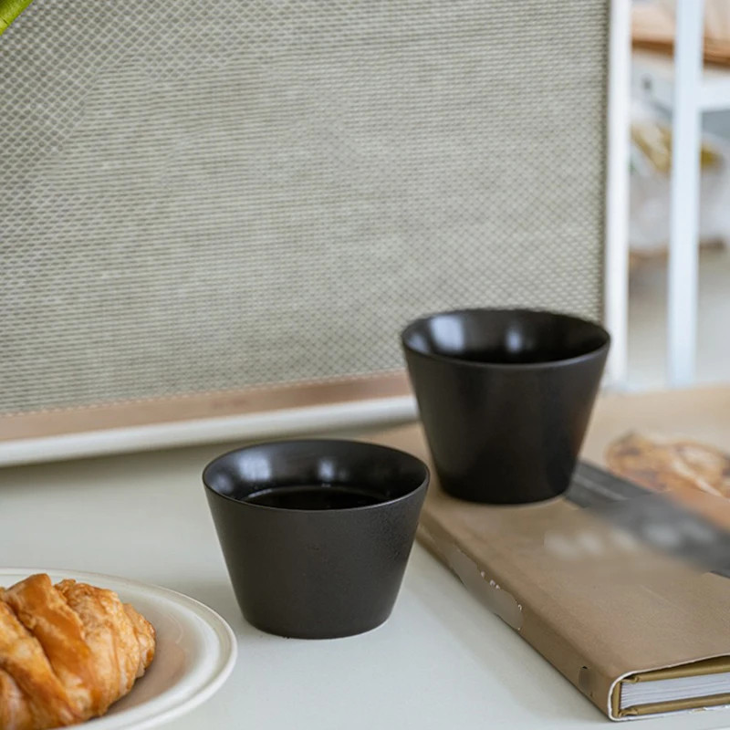 Ceramic Coffee Mug 200/250ML Minimalist Espresso Latte Cup Tea Mug Black White