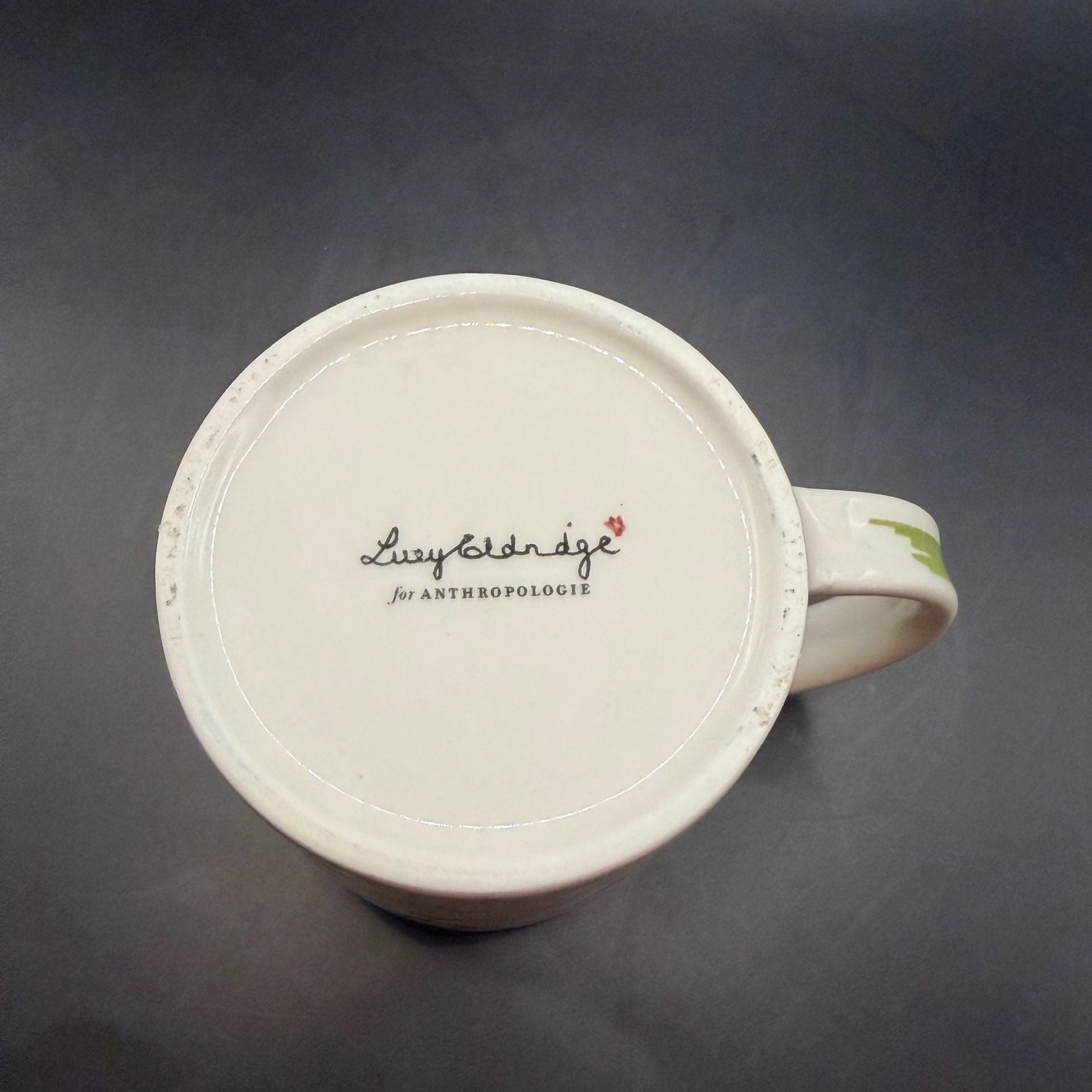 Lucy Aldridge for Anthropologie One of a Kind Narwhal Mug Ocean Yellow Polka Dot